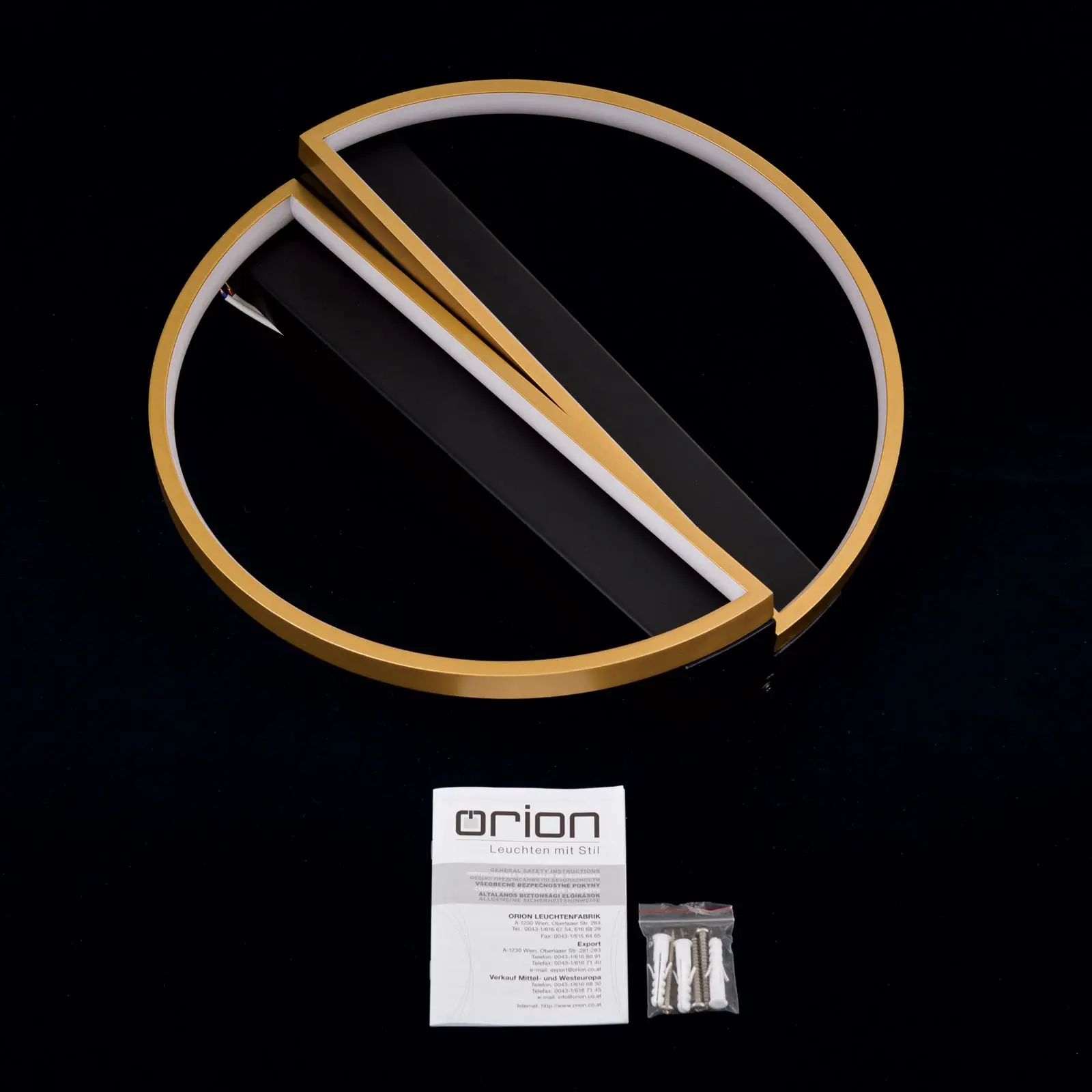 LED plafonska lampa OLGA, crno-zlatna - 8