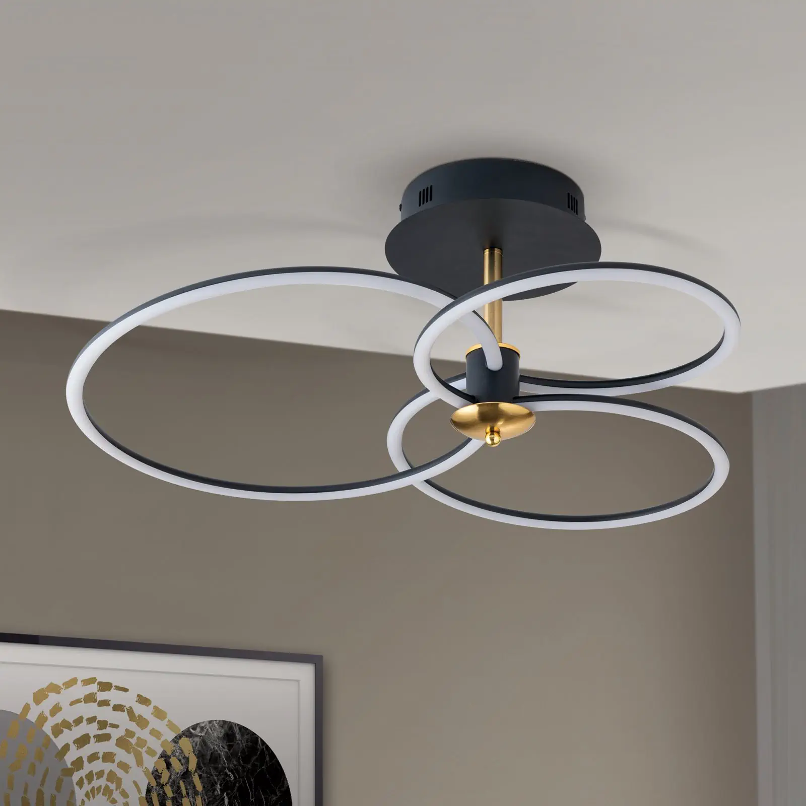 LED plafonska lampa CHARLOTTE, crno-zlatna - 3