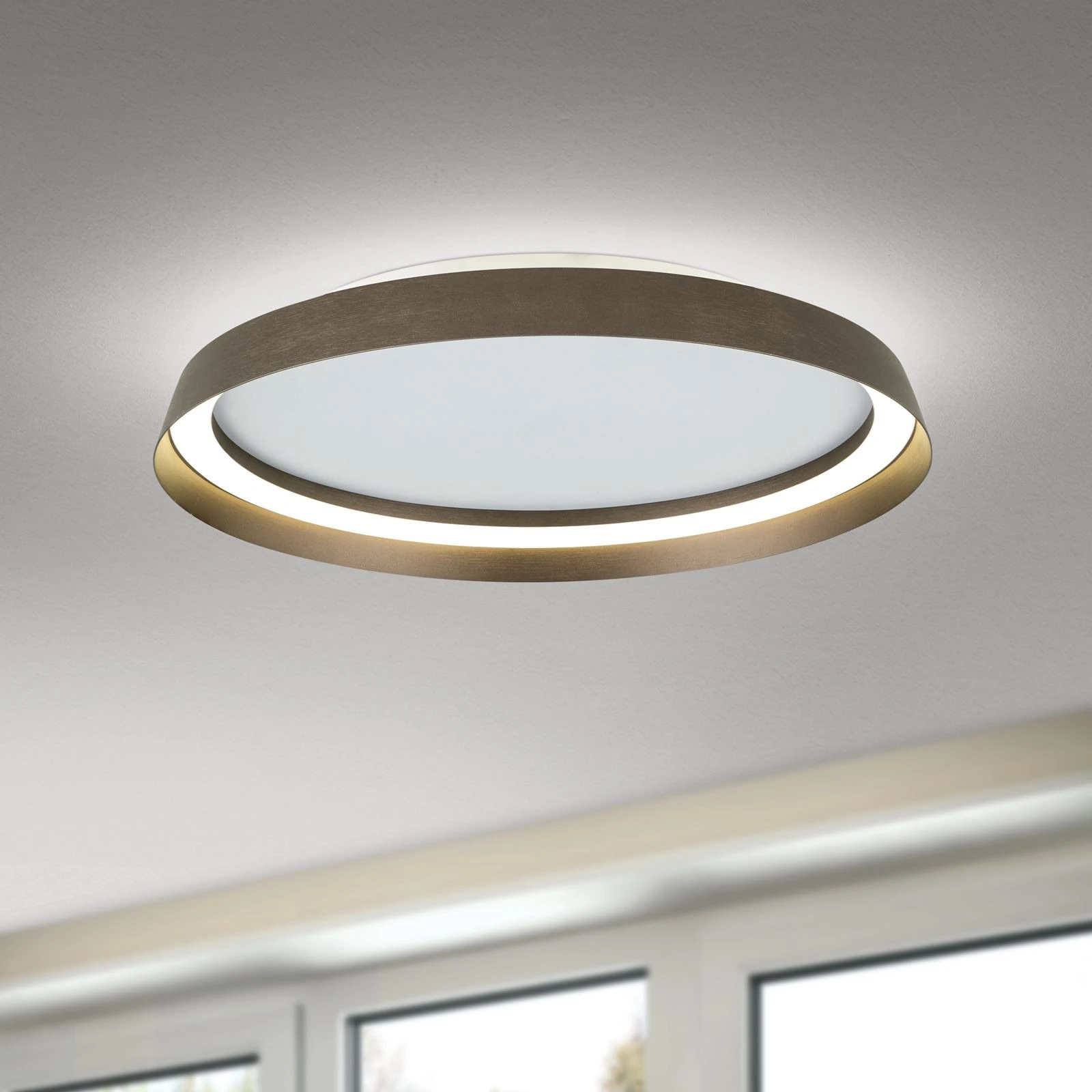 LED plafonska lampa MANTA, Ø 45 cm, kafa - 1
