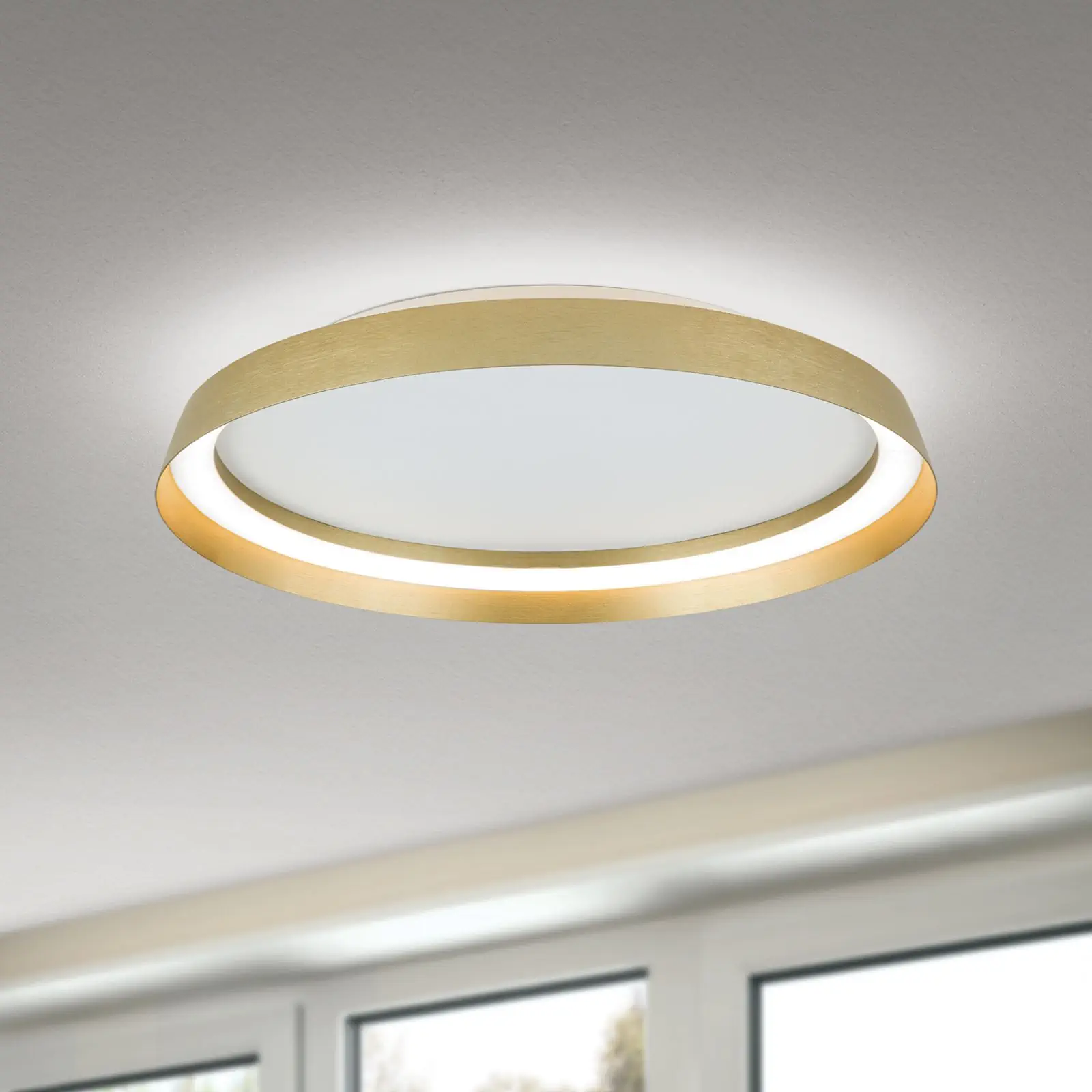 LED plafonska lampa MANTA, Ø 45 cm, mat zlatna - 1