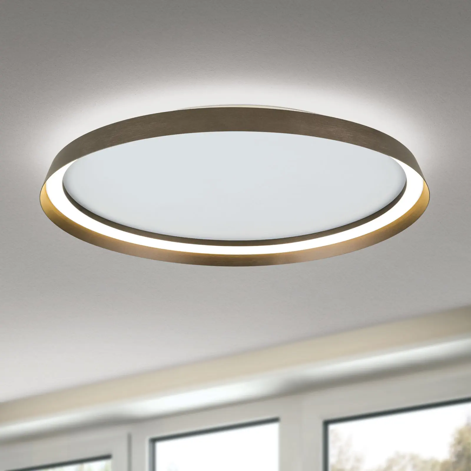 LED plafonska lampa MANTA, Ø 60 cm, kafa - 1