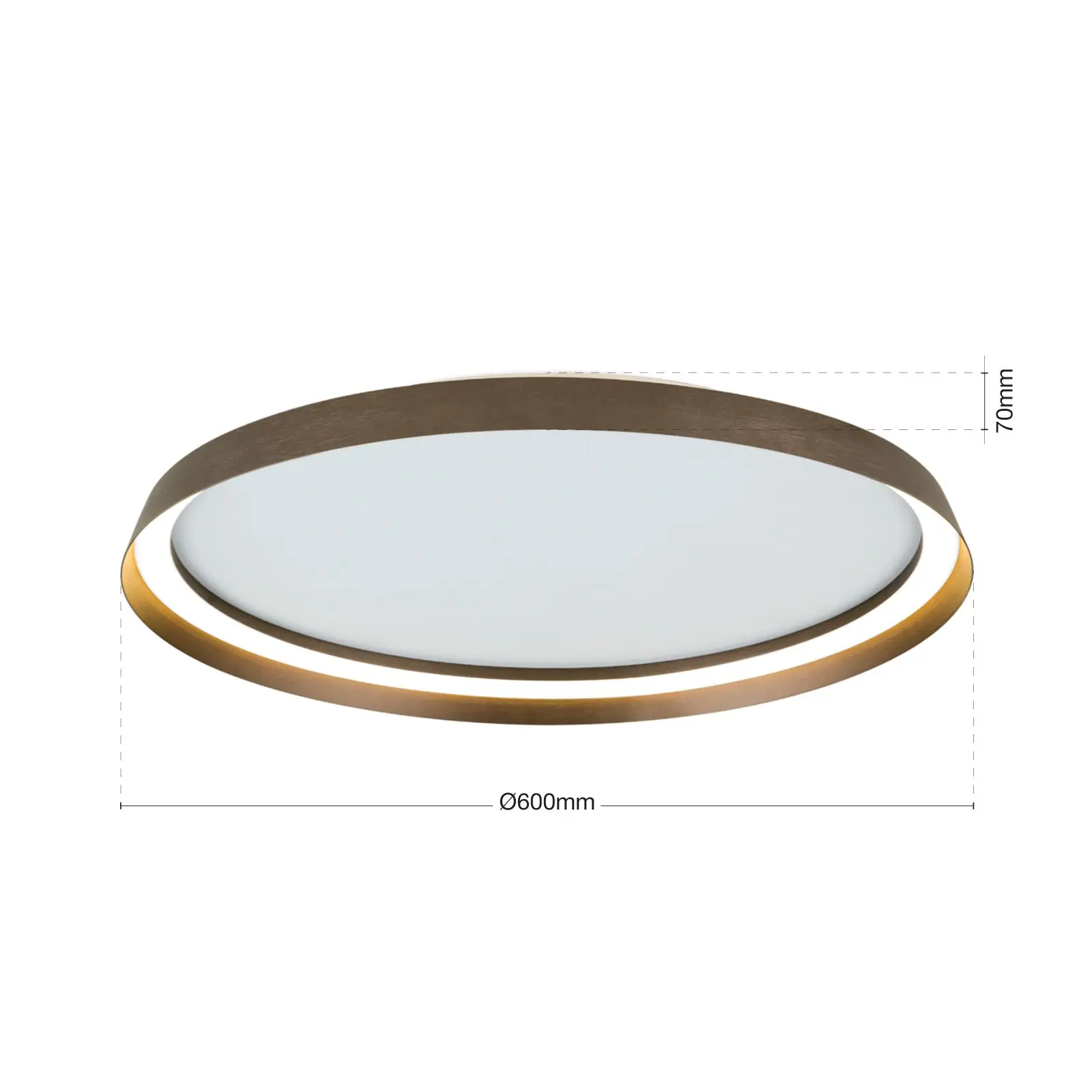 LED plafonska lampa MANTA, Ø 60 cm, kafa - 7
