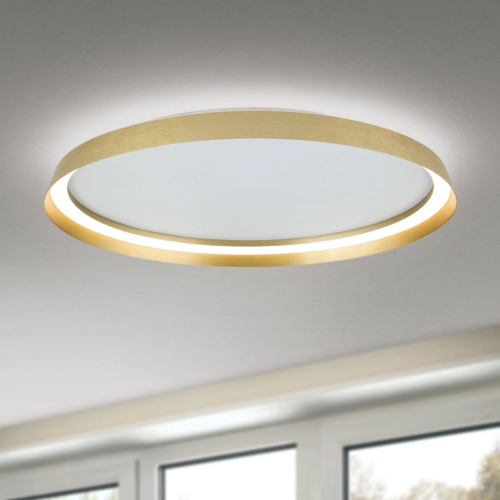 LED plafonska lampa MANTA, Ø 60 cm, mat zlatna - 1