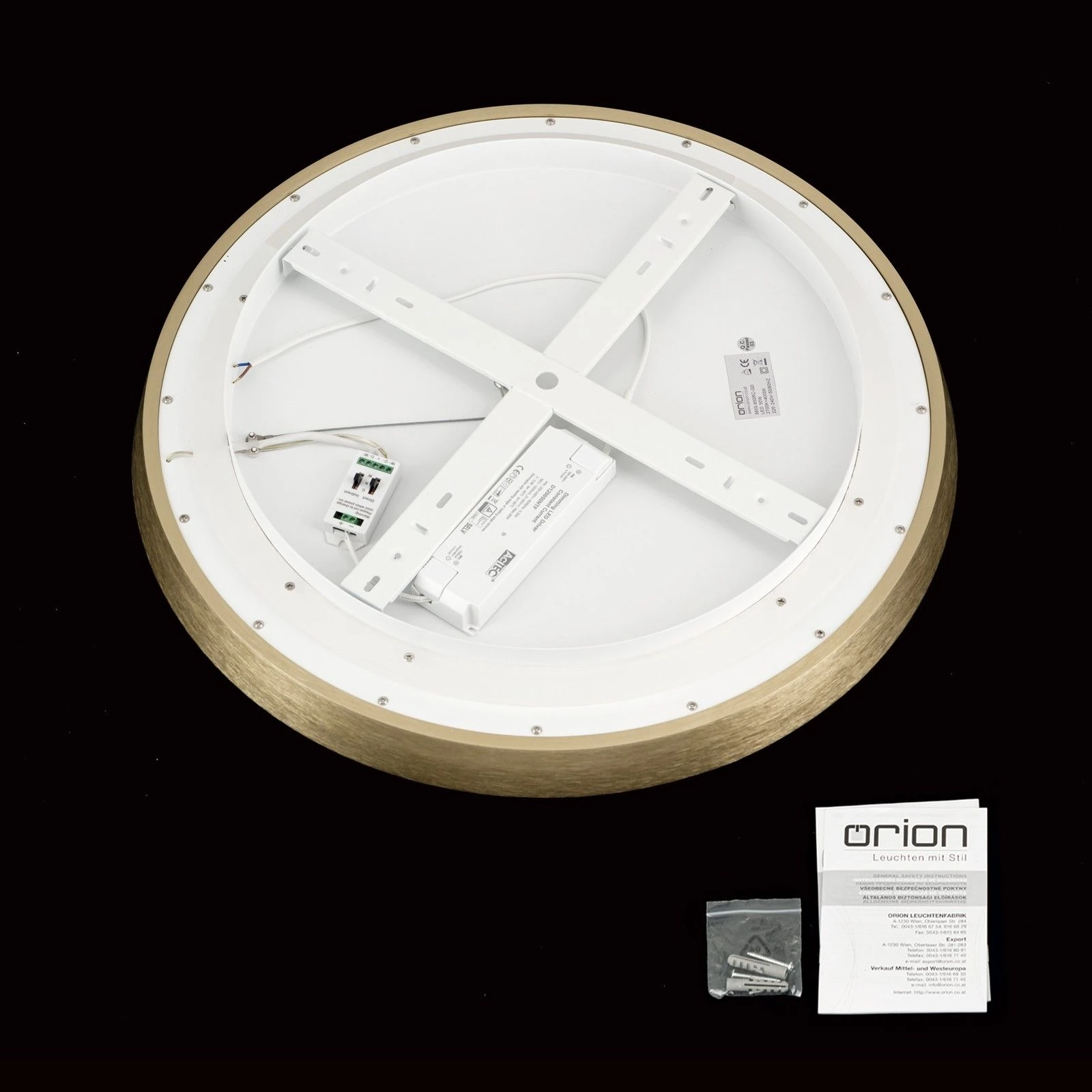 LED plafonska lampa MANTA, Ø 60 cm, mat zlatna - 8