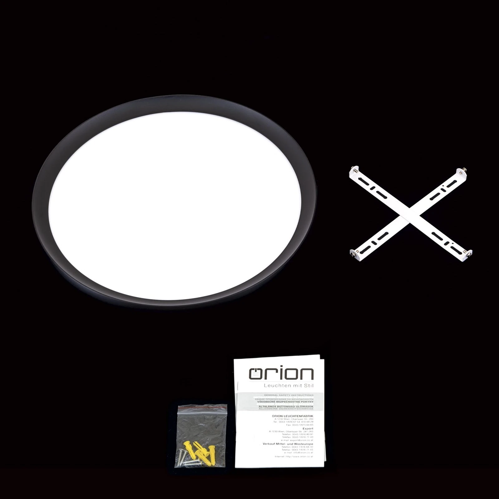 LED plafonska lampa KANT, Ø 40 cm, crna - 8