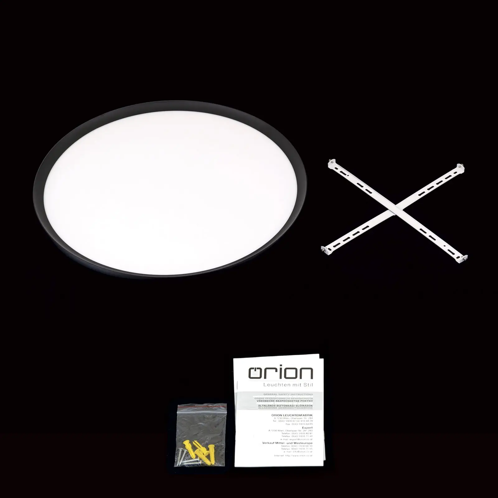 LED plafonska lampa KANT, Ø 60 cm, crna - 8