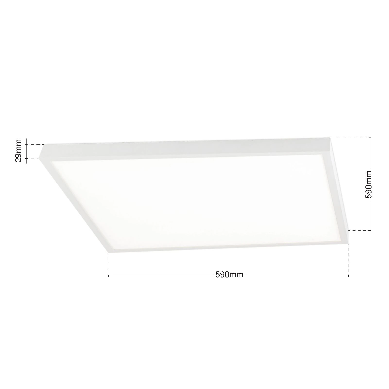 LED panel DISC, 60 cm, kvadratni, CCT, bela - 7