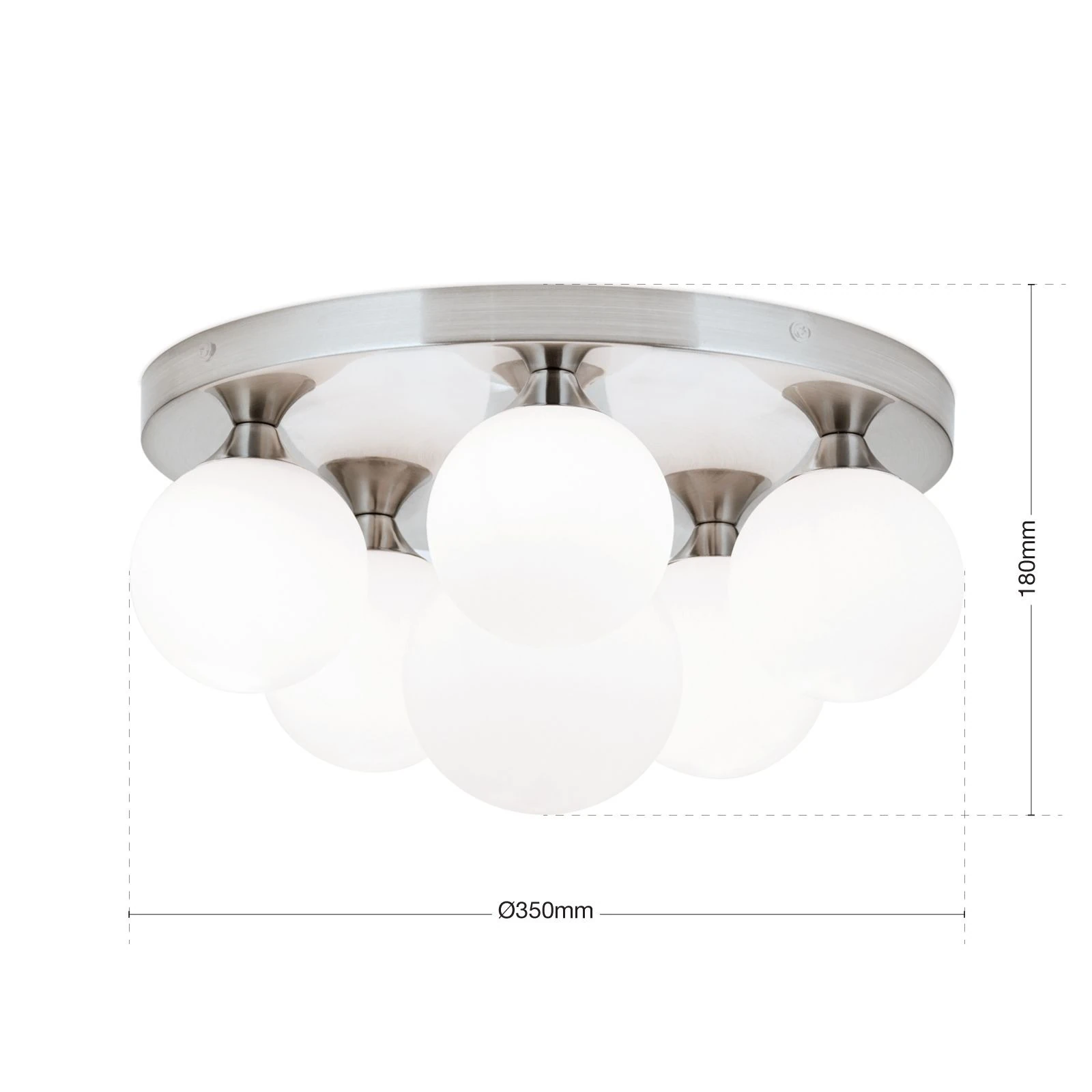 Plafonska lampa SNOWWHITE, 6 izvora svetla, saten hrom - 7