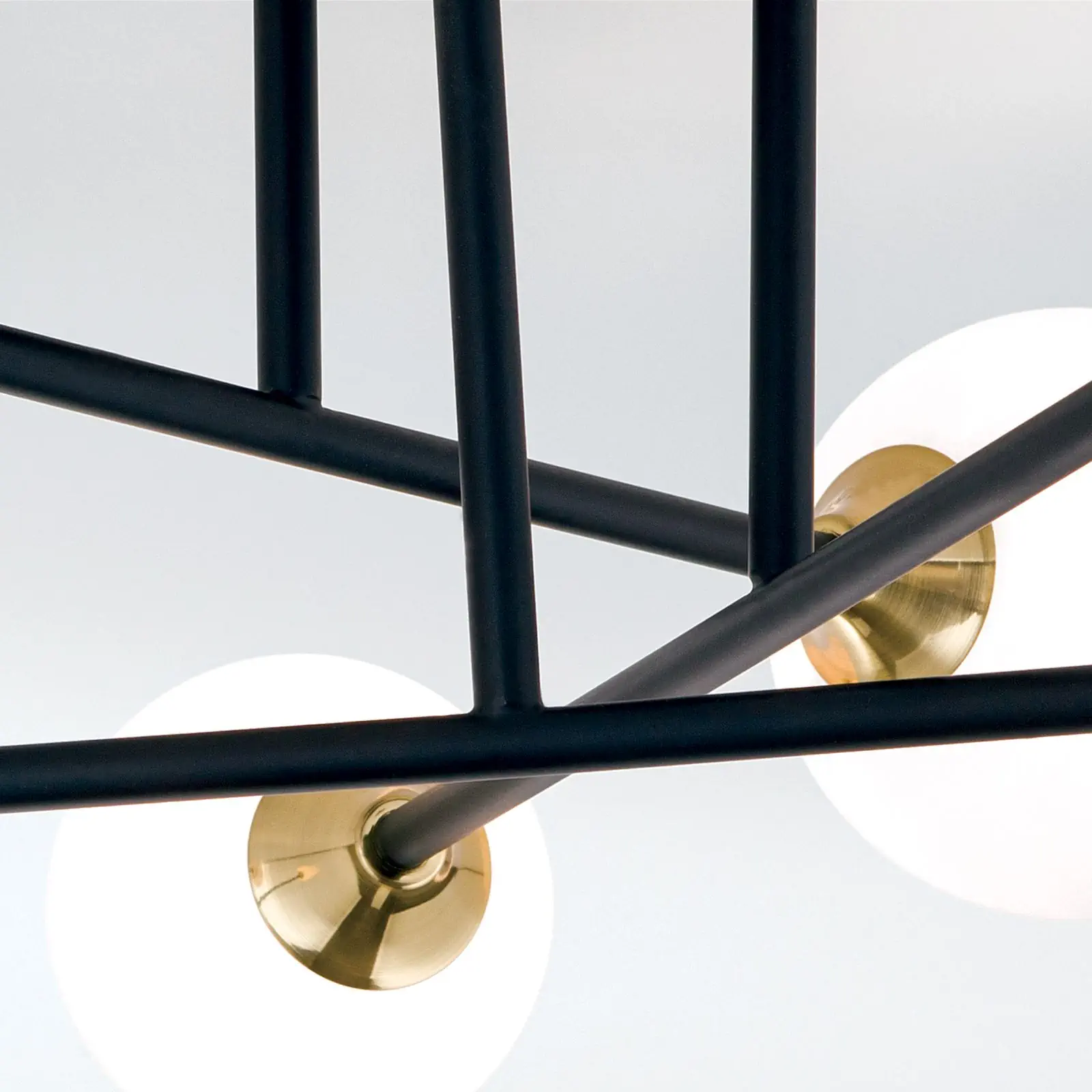 Plafonska lampa SNOWWHITE, 6 izvora svetla, crni mesing - 6