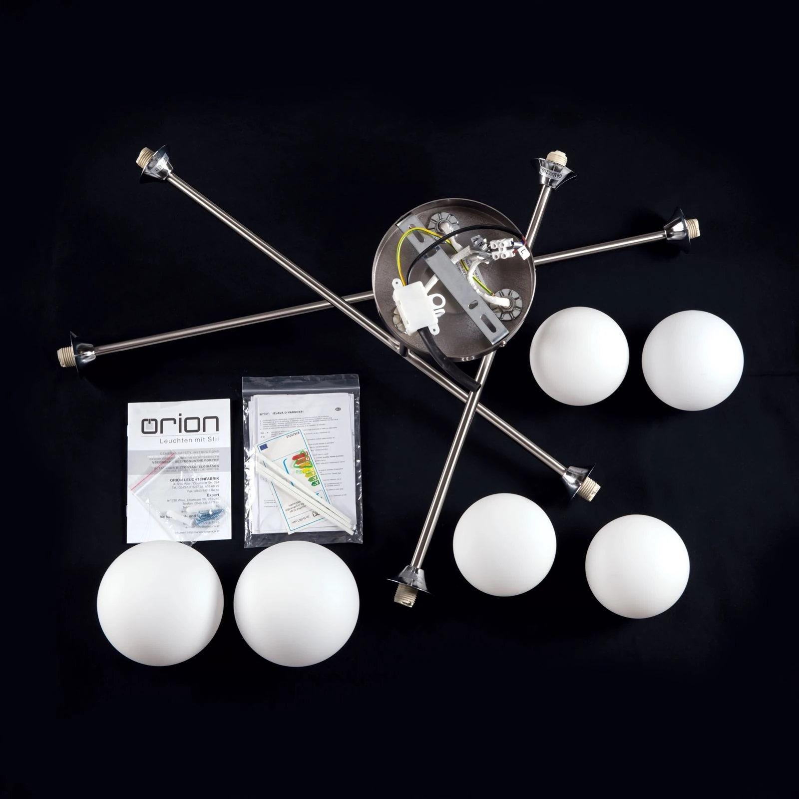 Plafonska lampa SNOWWHITE, 6 izvora svetla, saten hrom - 8