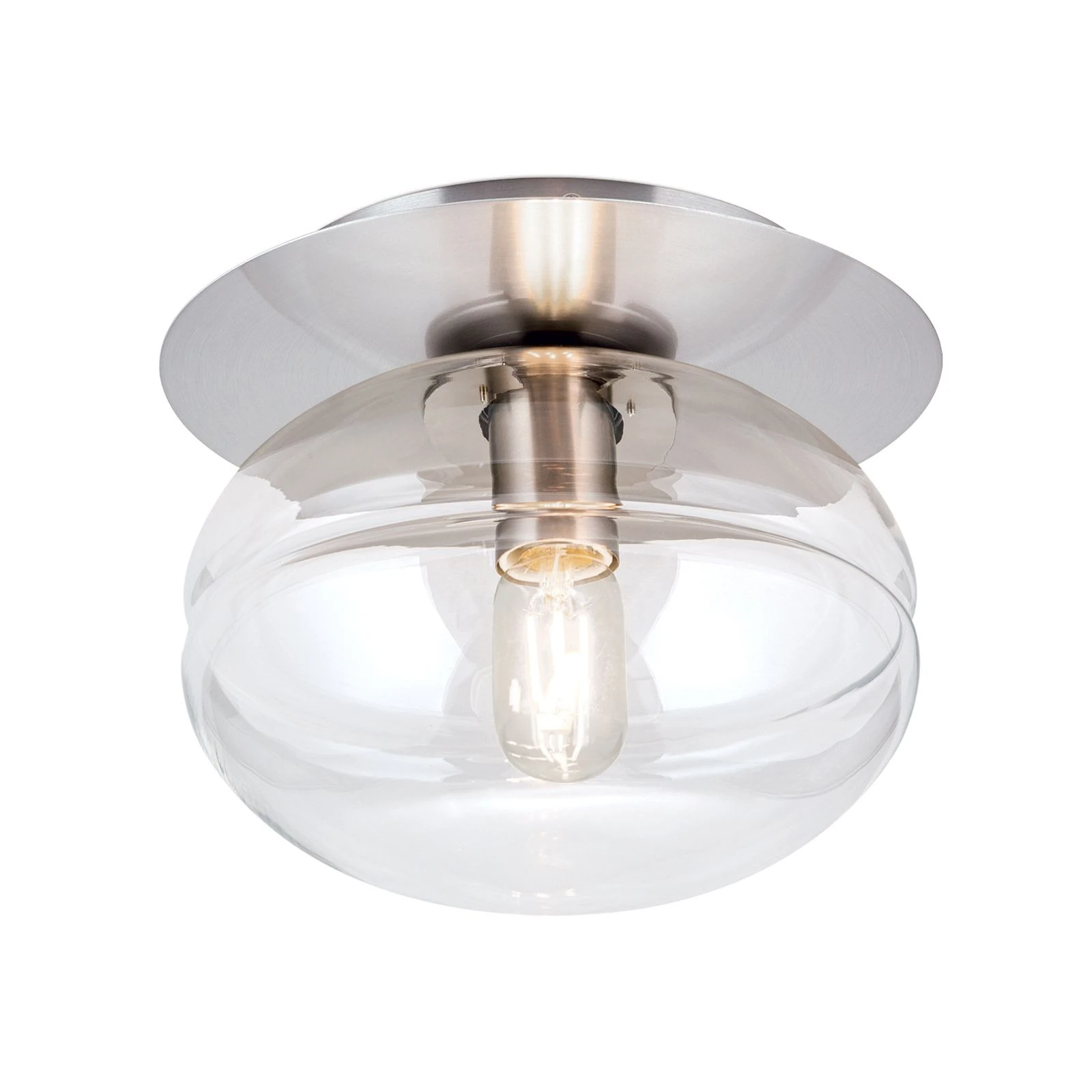 Plafonska lampa RICHARD, 1 izvor svetla, saten hrom, providna - 4