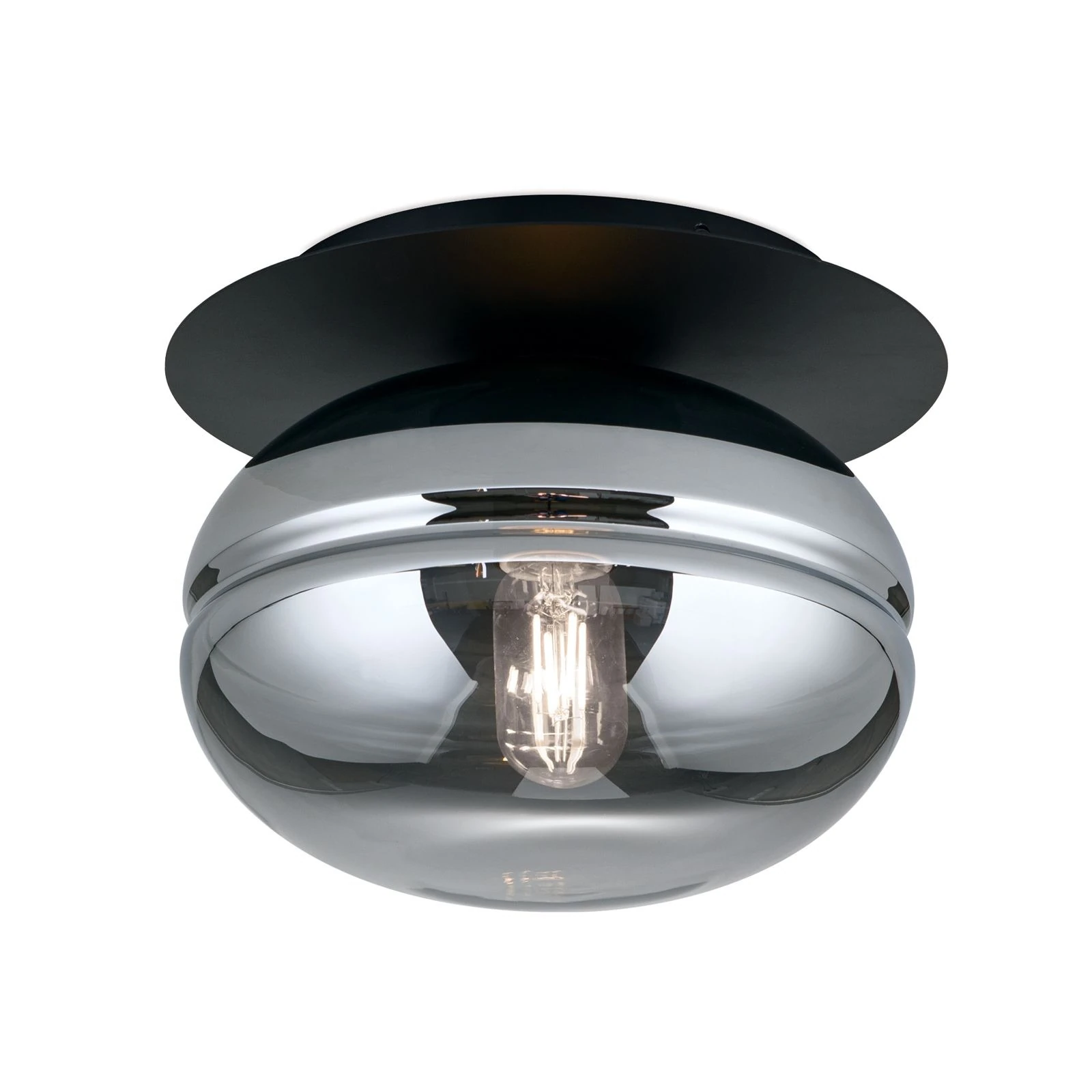 Plafonska lampa RICHARD, 1 izvor svetla, crna, boja dima - 4