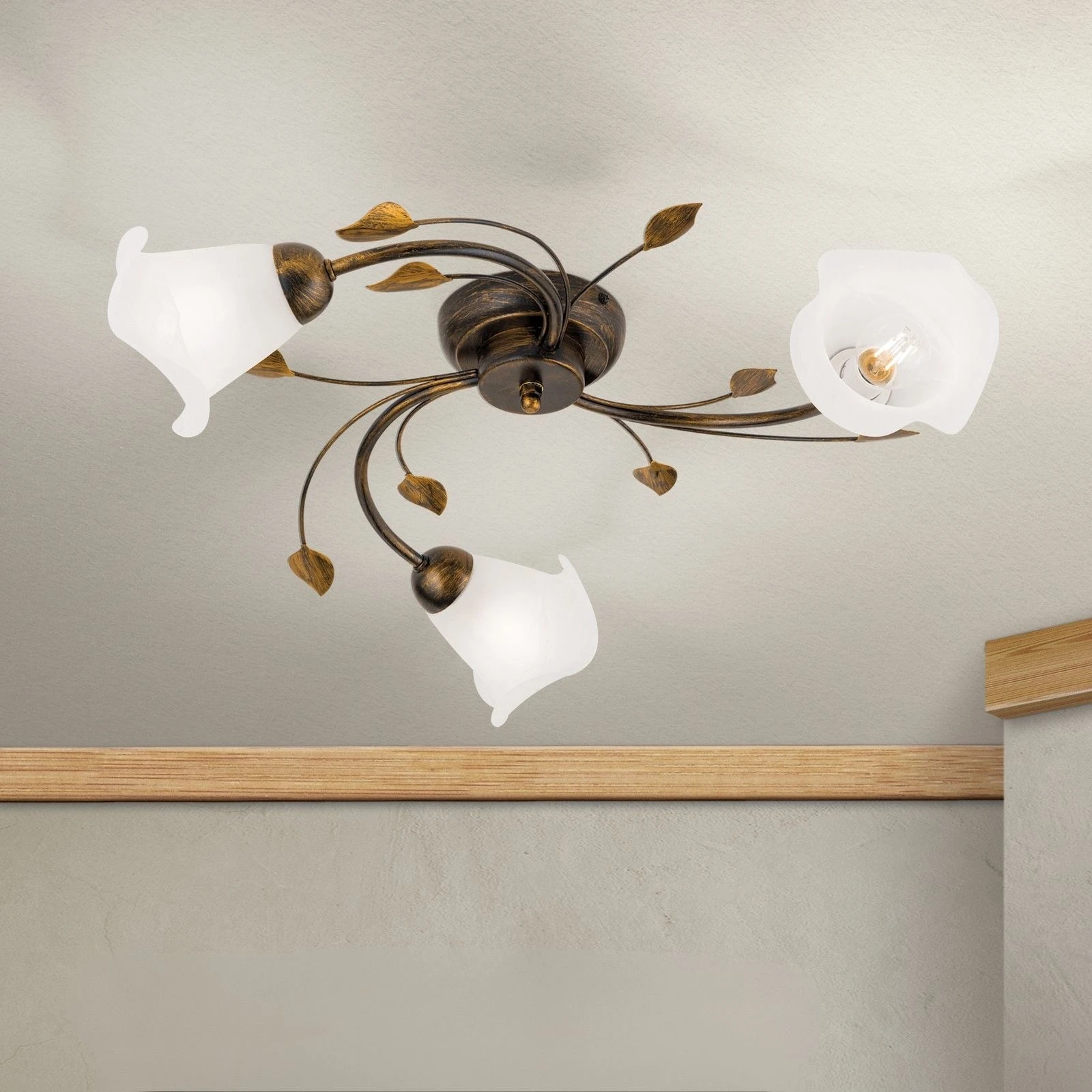 Plafonska lampa SISI, sa 3 izvora svetla, antik - 1