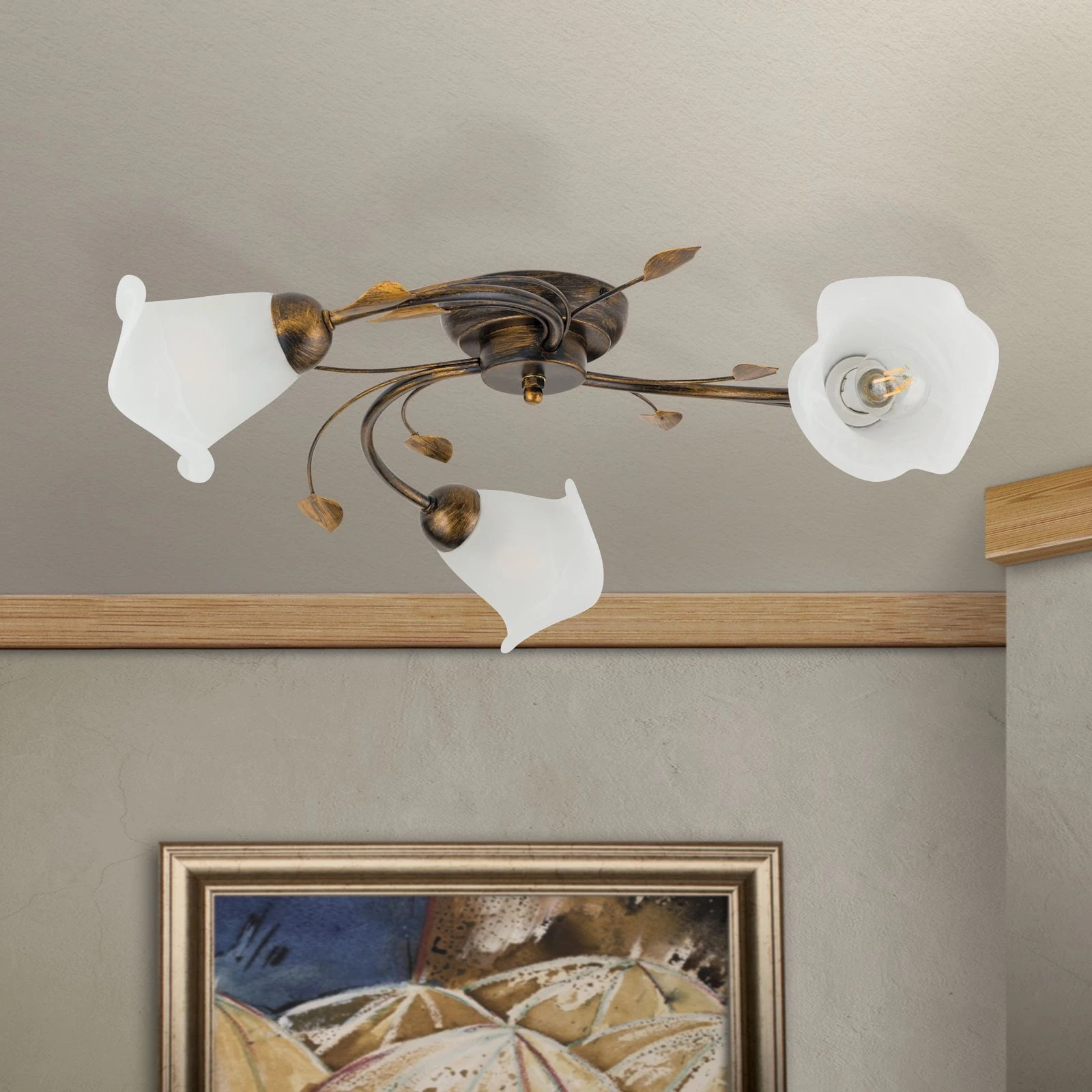 Plafonska lampa SISI, sa 3 izvora svetla, antik - 3