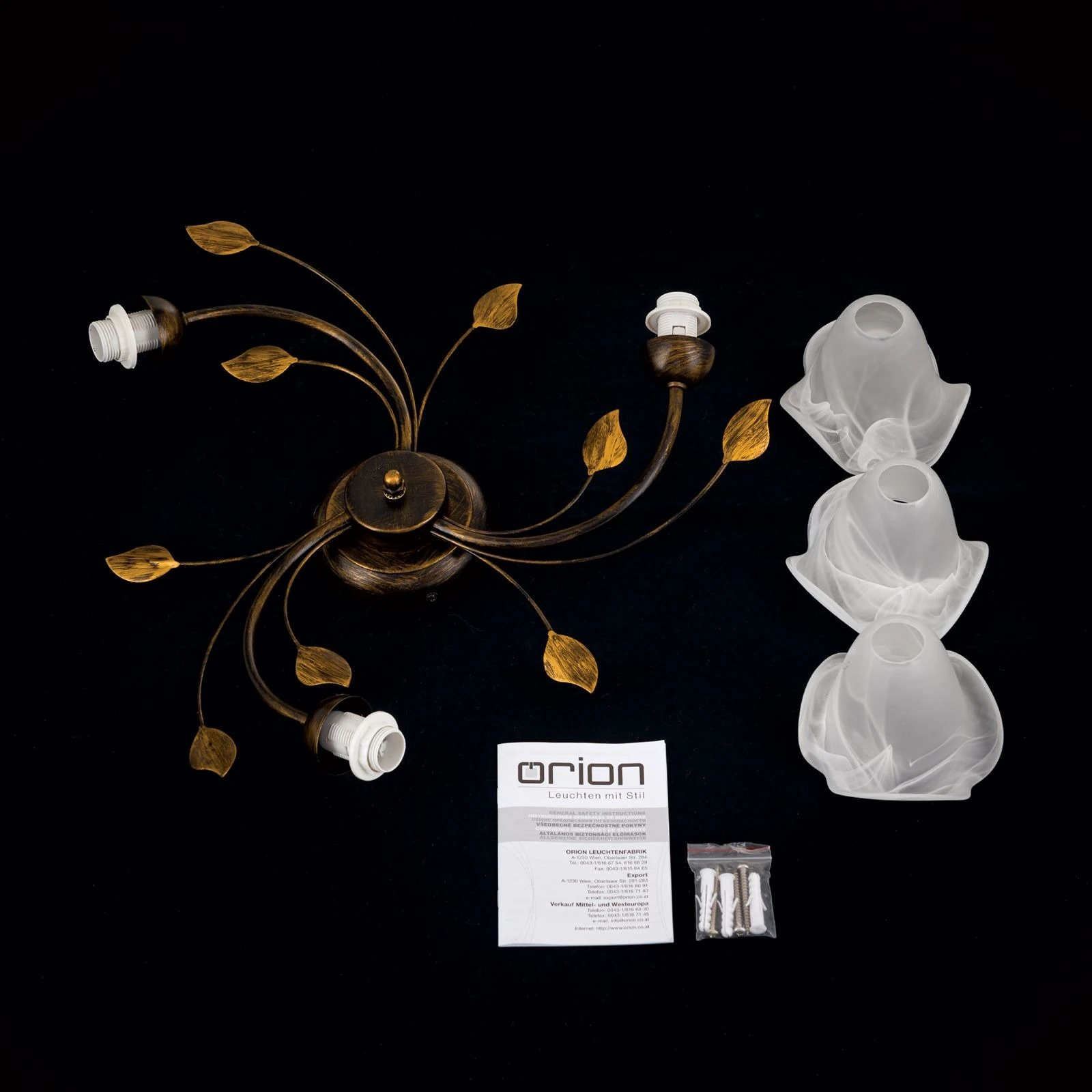 Plafonska lampa SISI, sa 3 izvora svetla, antik - 8