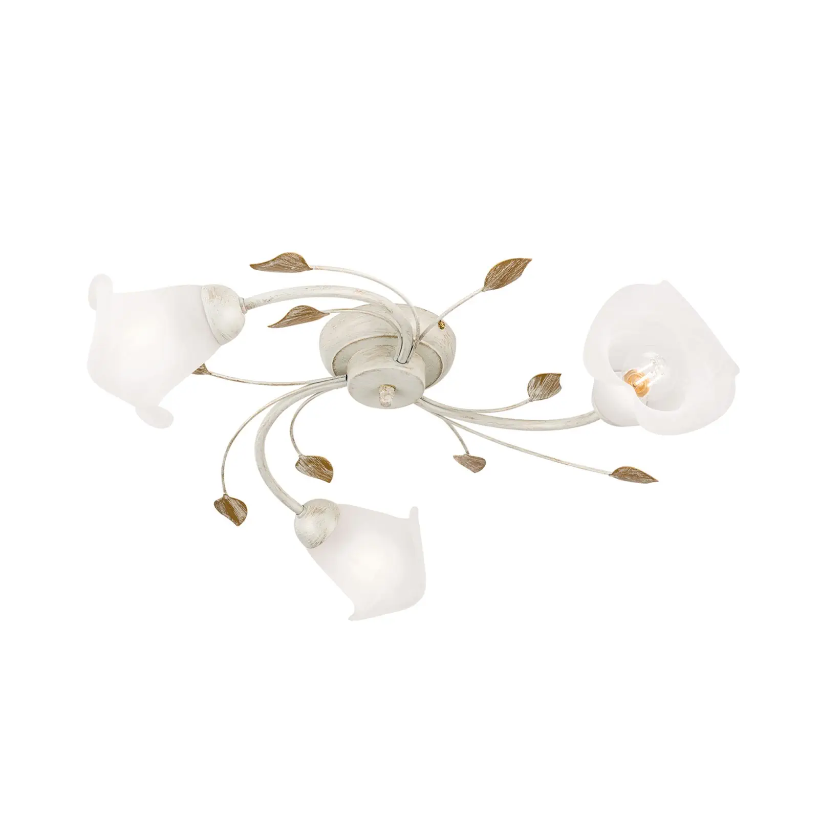 Plafonska lampa SISI, tri izvora svetla, slonovača–zlato - 4