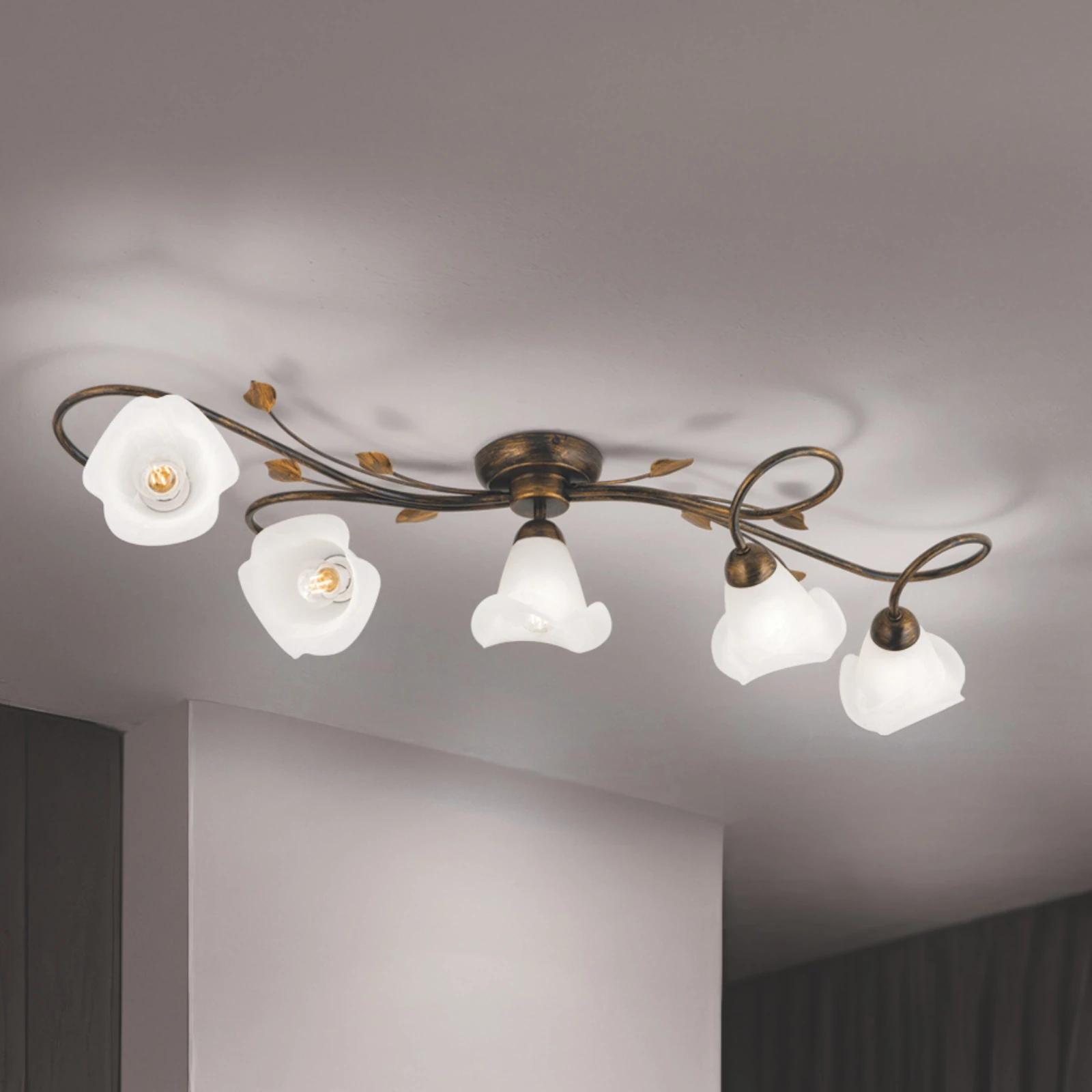 Plafonska lampa SISI, sa 5 izvora svetla, antik - 1