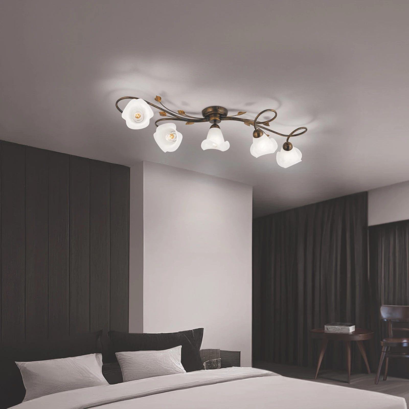 Plafonska lampa SISI, sa 5 izvora svetla, antik - 10