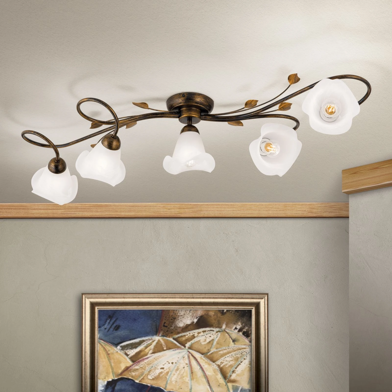 Plafonska lampa SISI, sa 5 izvora svetla, antik - 2