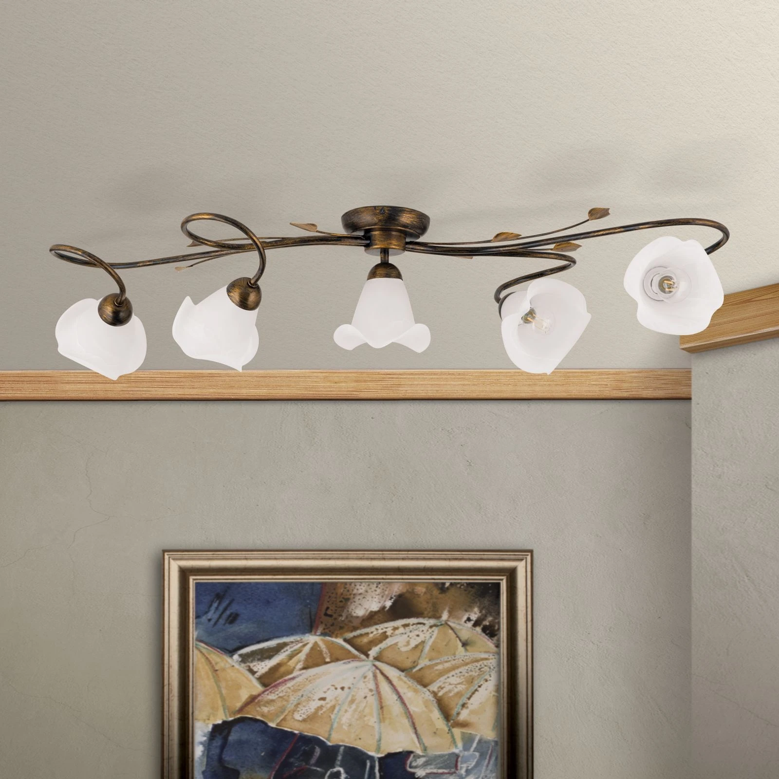 Plafonska lampa SISI, sa 5 izvora svetla, antik - 4