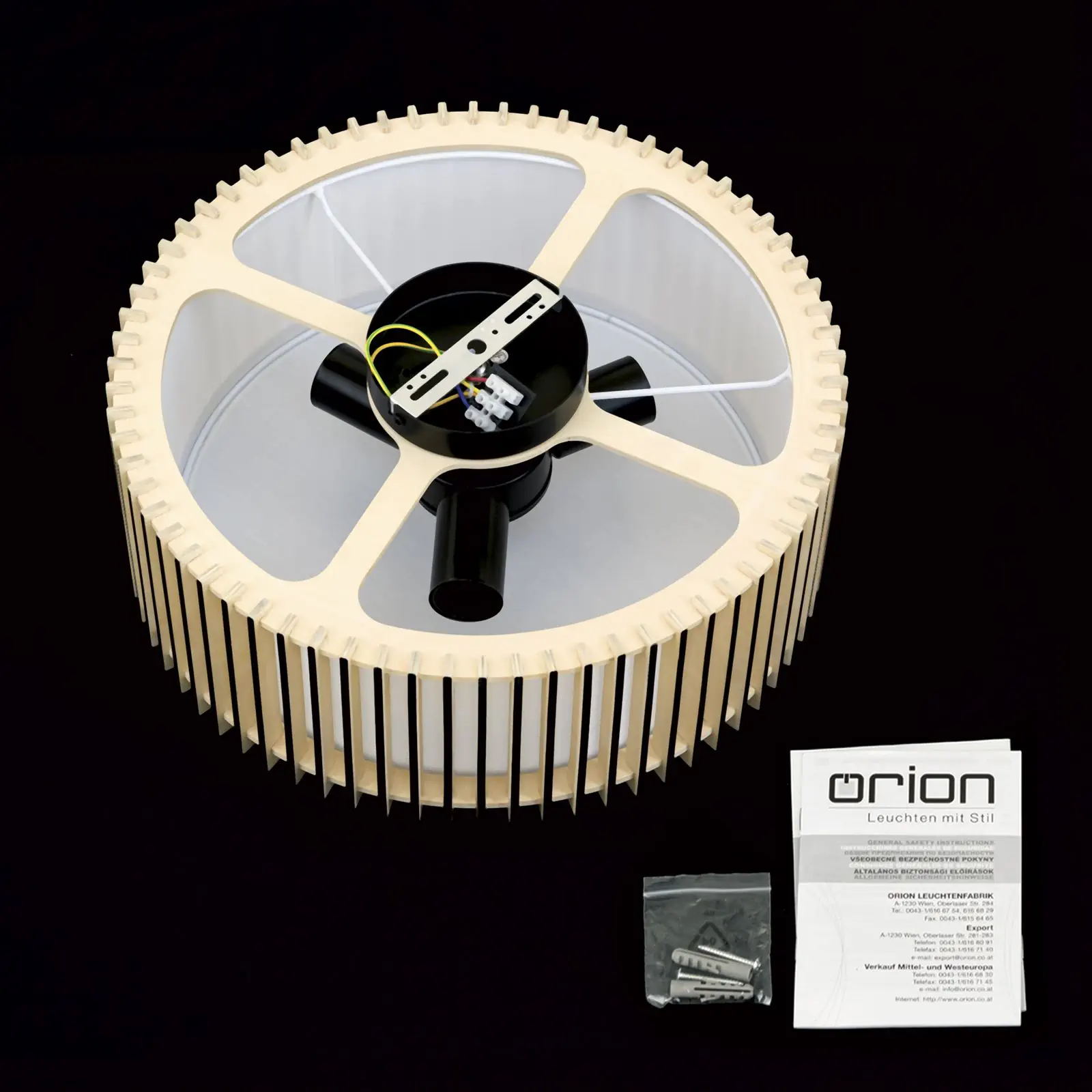 Plafonska lampa TARTA, Ø 40 cm, drvo–crna - 8