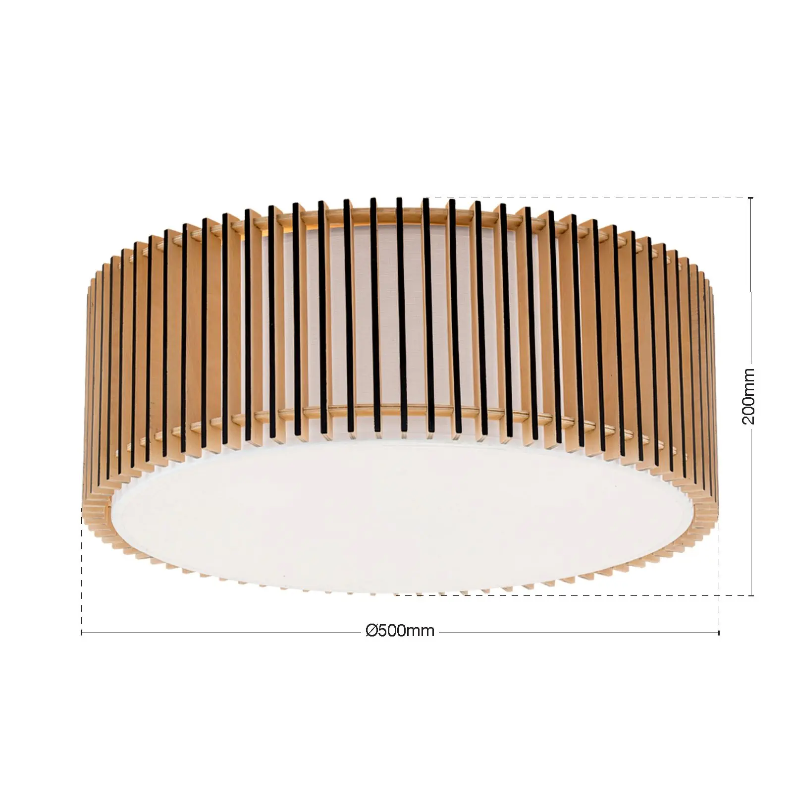 Plafonska lampa TARTA, Ø 50 cm, drvo–crna - 7