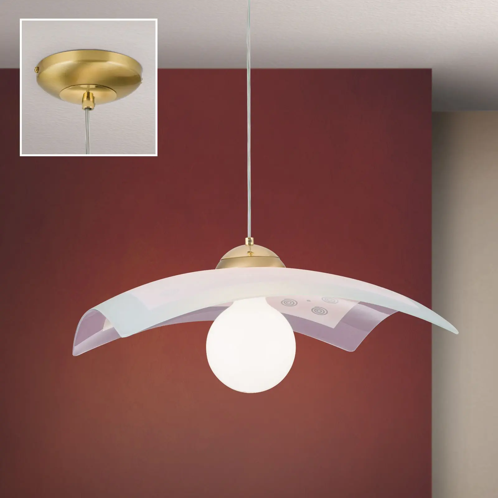 Viseća lampa KITCHENETTE, mesing, roze abažur - 2