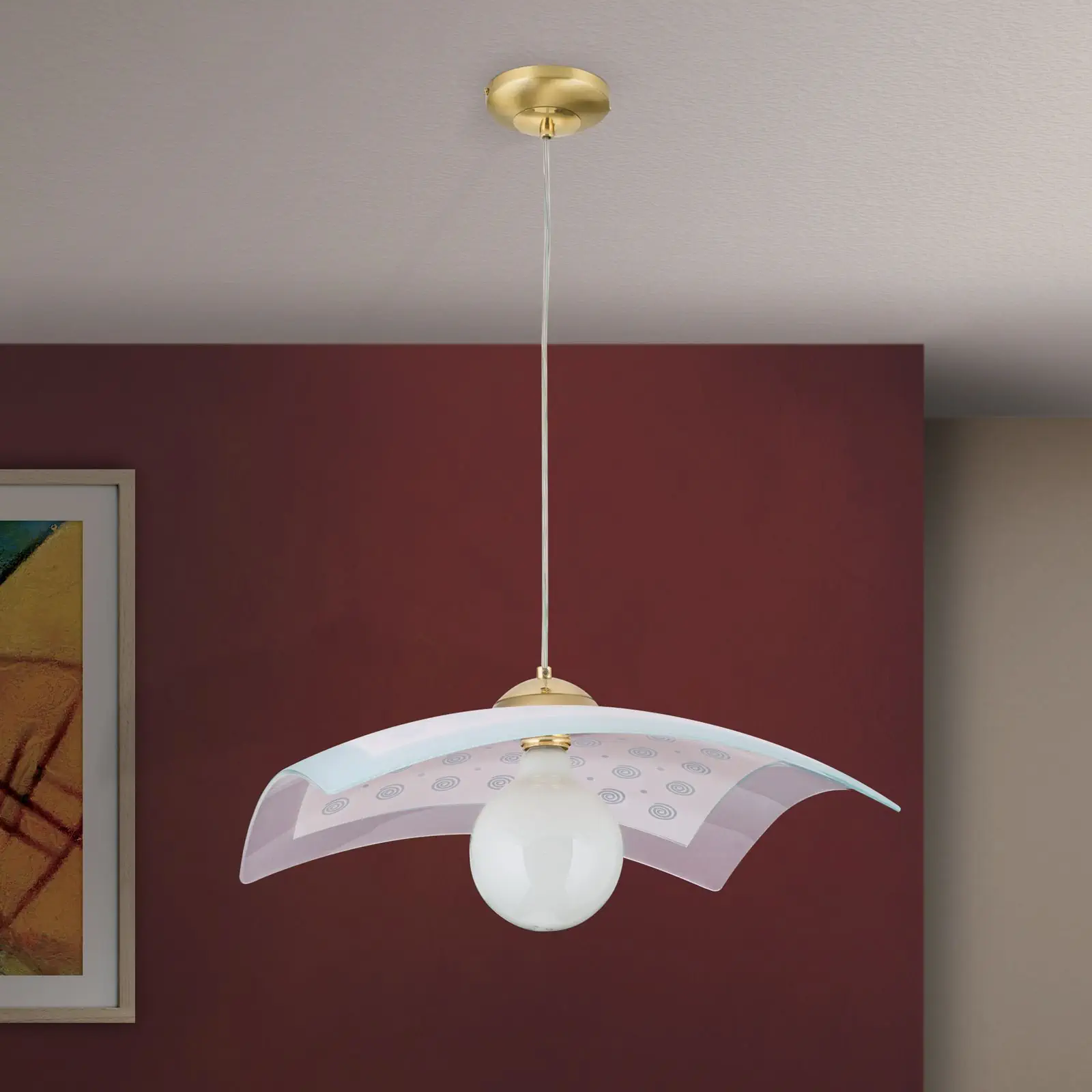 Viseća lampa KITCHENETTE, mesing, roze abažur - 3