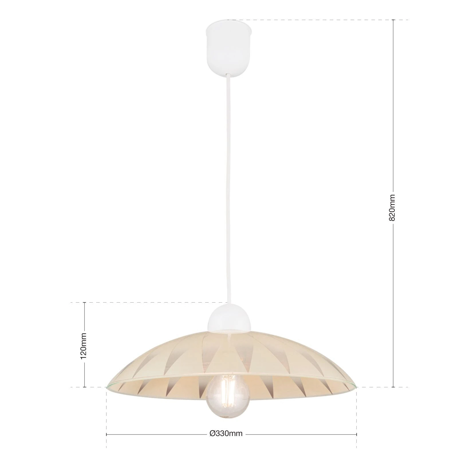 Viseća lampa MARTINA, bež dekorisano staklo - 7