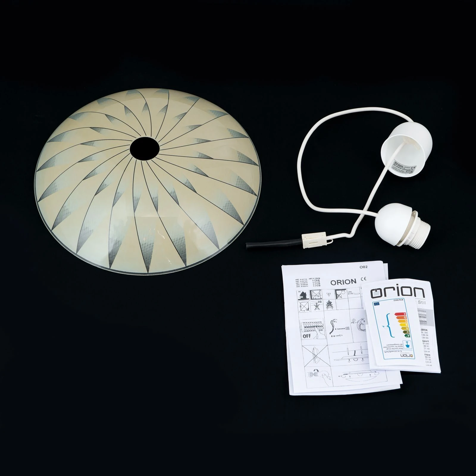 Viseća lampa MARTINA, bež dekorisano staklo - 8