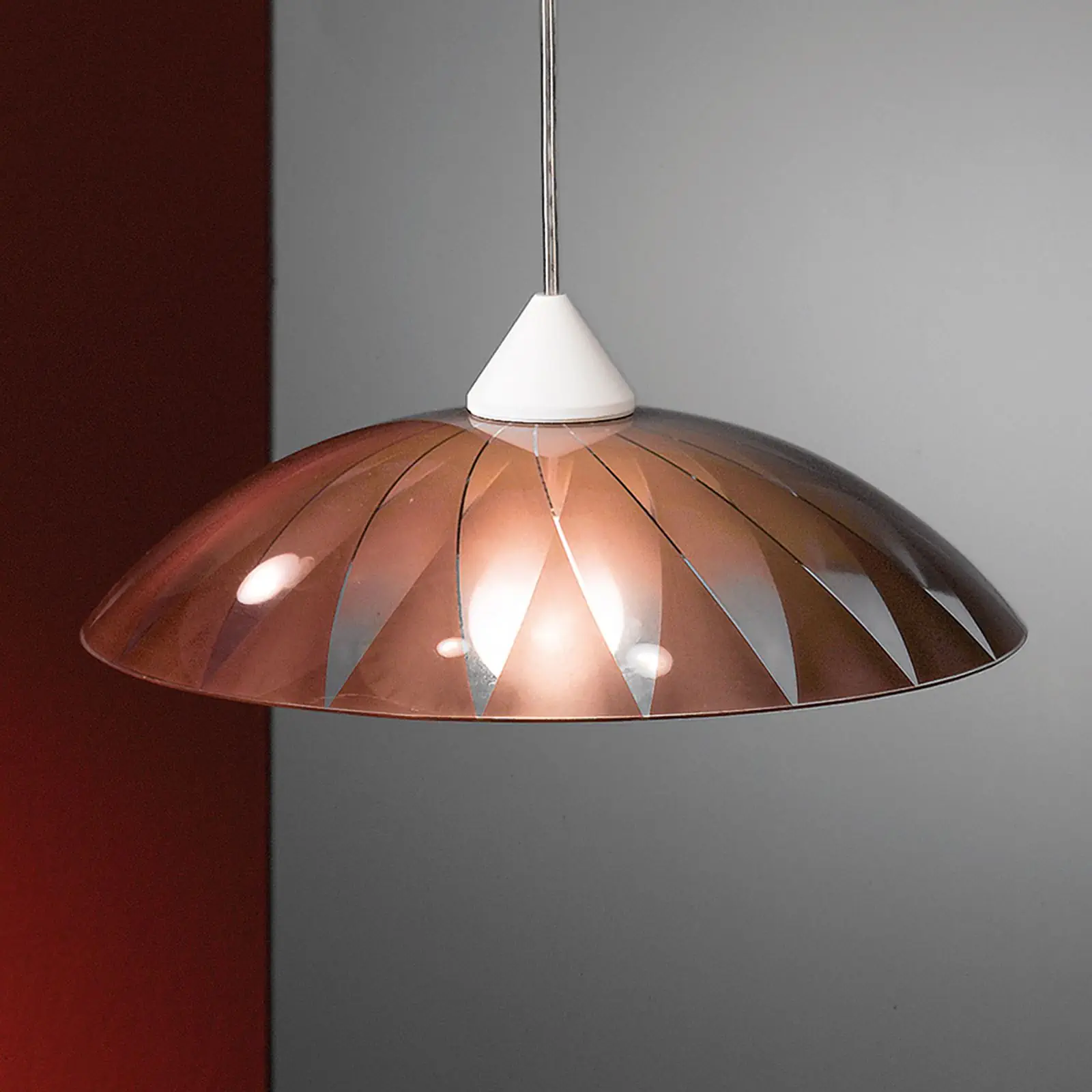 Viseća lampa MARTINA, braon stakleni abažur - 2