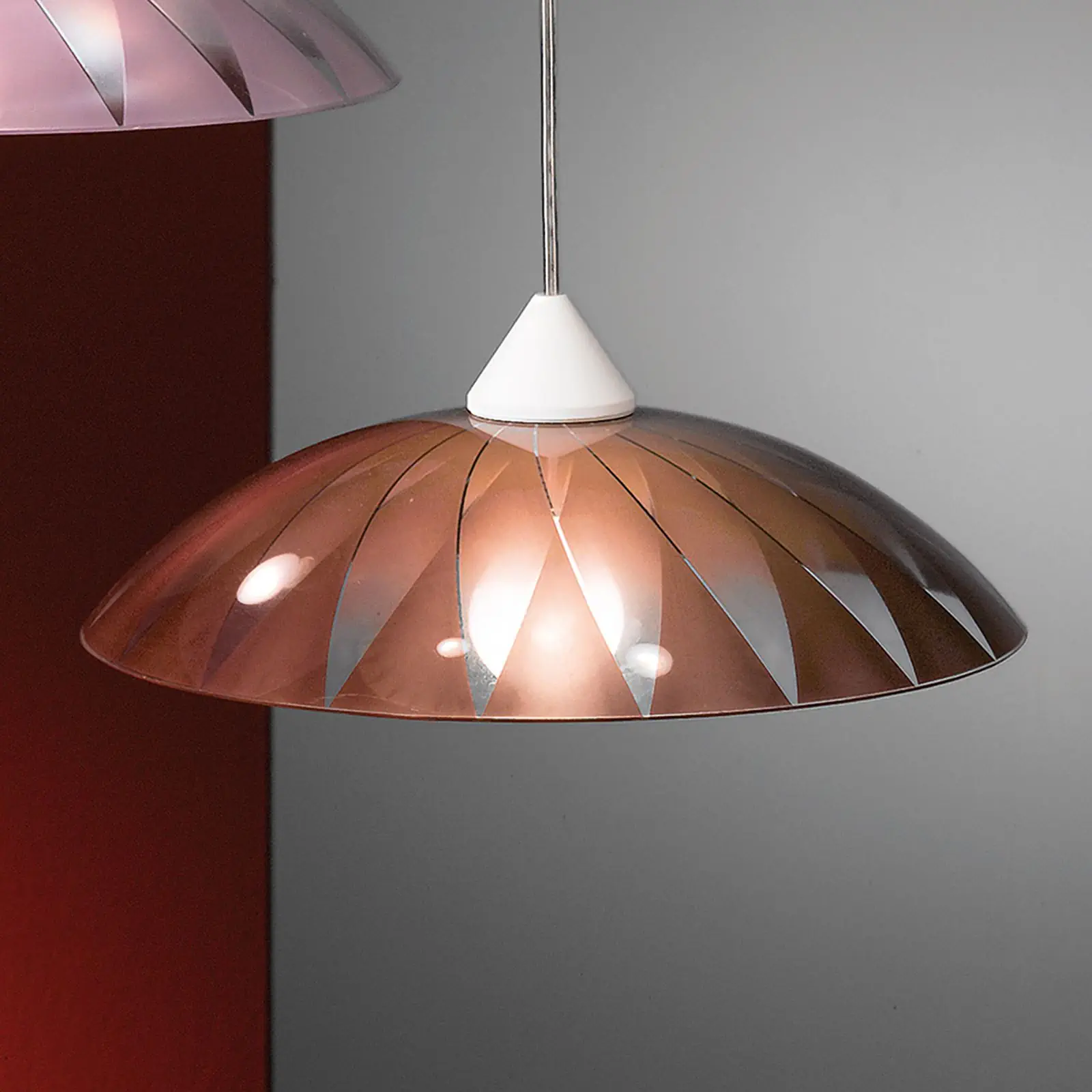 Viseća lampa MARTINA, braon stakleni abažur - 3