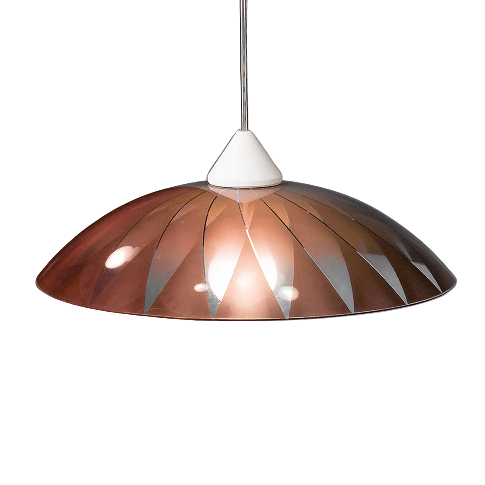 Viseća lampa MARTINA, braon stakleni abažur - 4