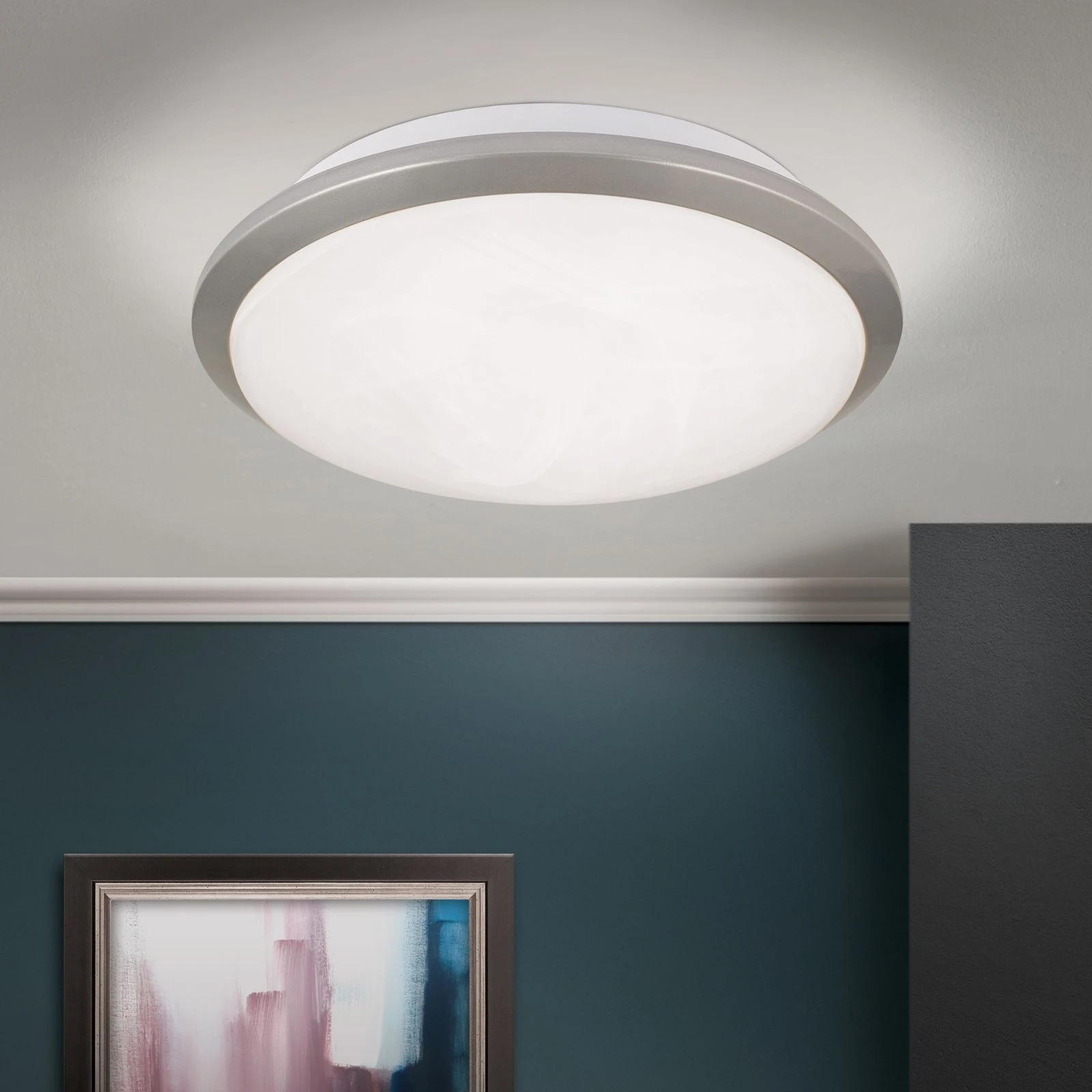 Plafonska lampa RIMA, Ø 26 cm, titan/srebro-mat - 2