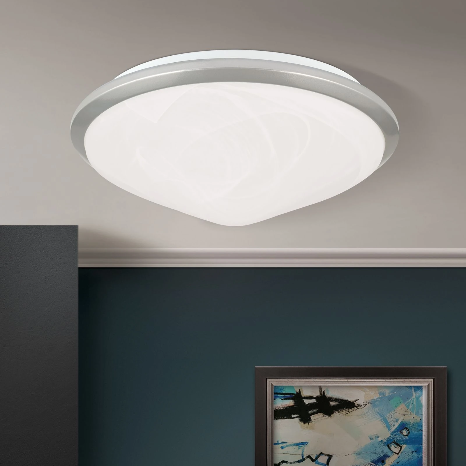 Plafonska lampa RIMA, Ø 32 cm, titan/srebro-mat - 3