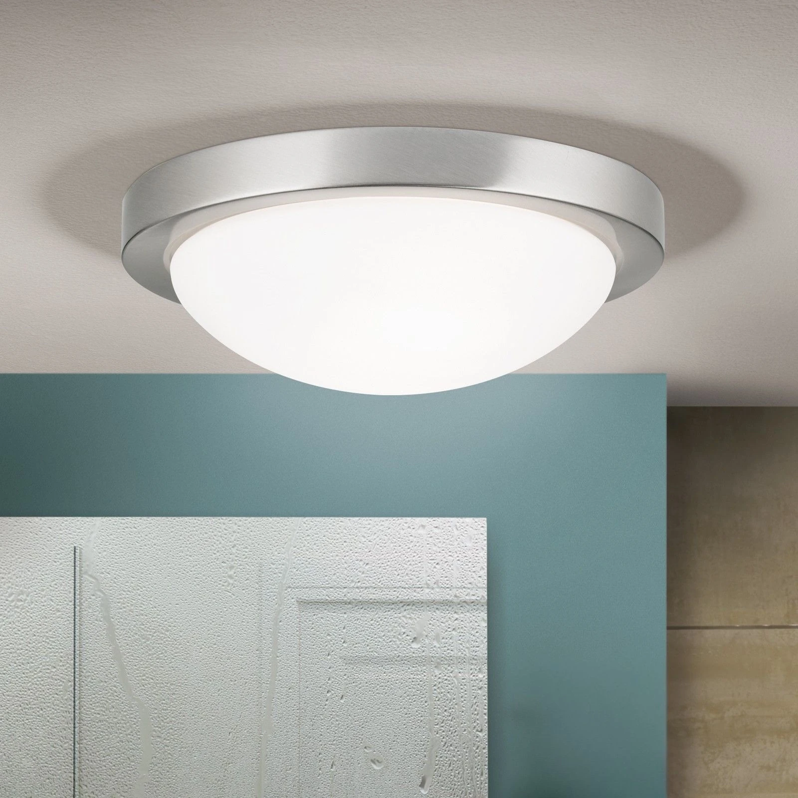 Plafonska lampa FATO, saten hrom, Ø 32 cm - 1