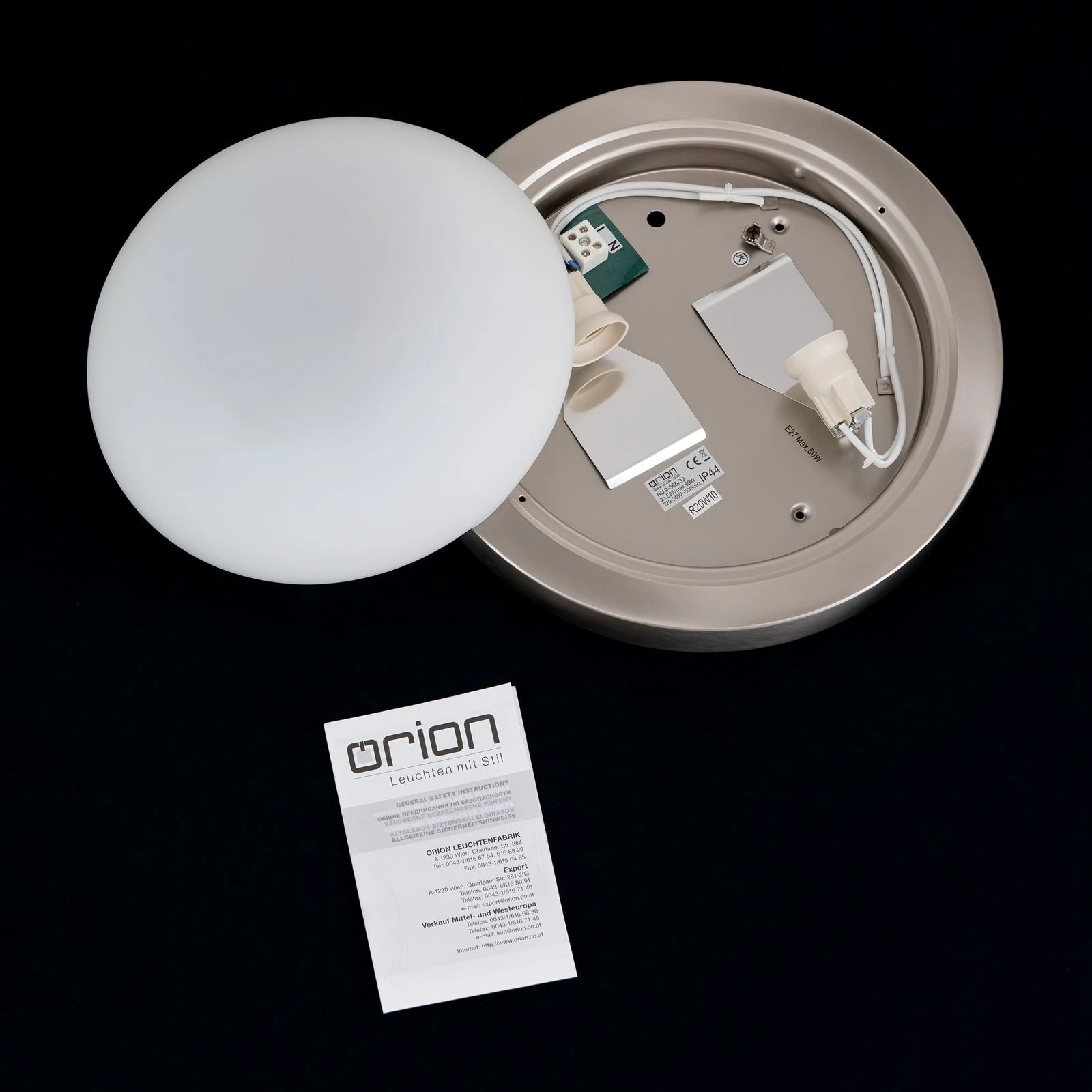 Plafonska lampa FATO, saten hrom, Ø 32 cm - 8