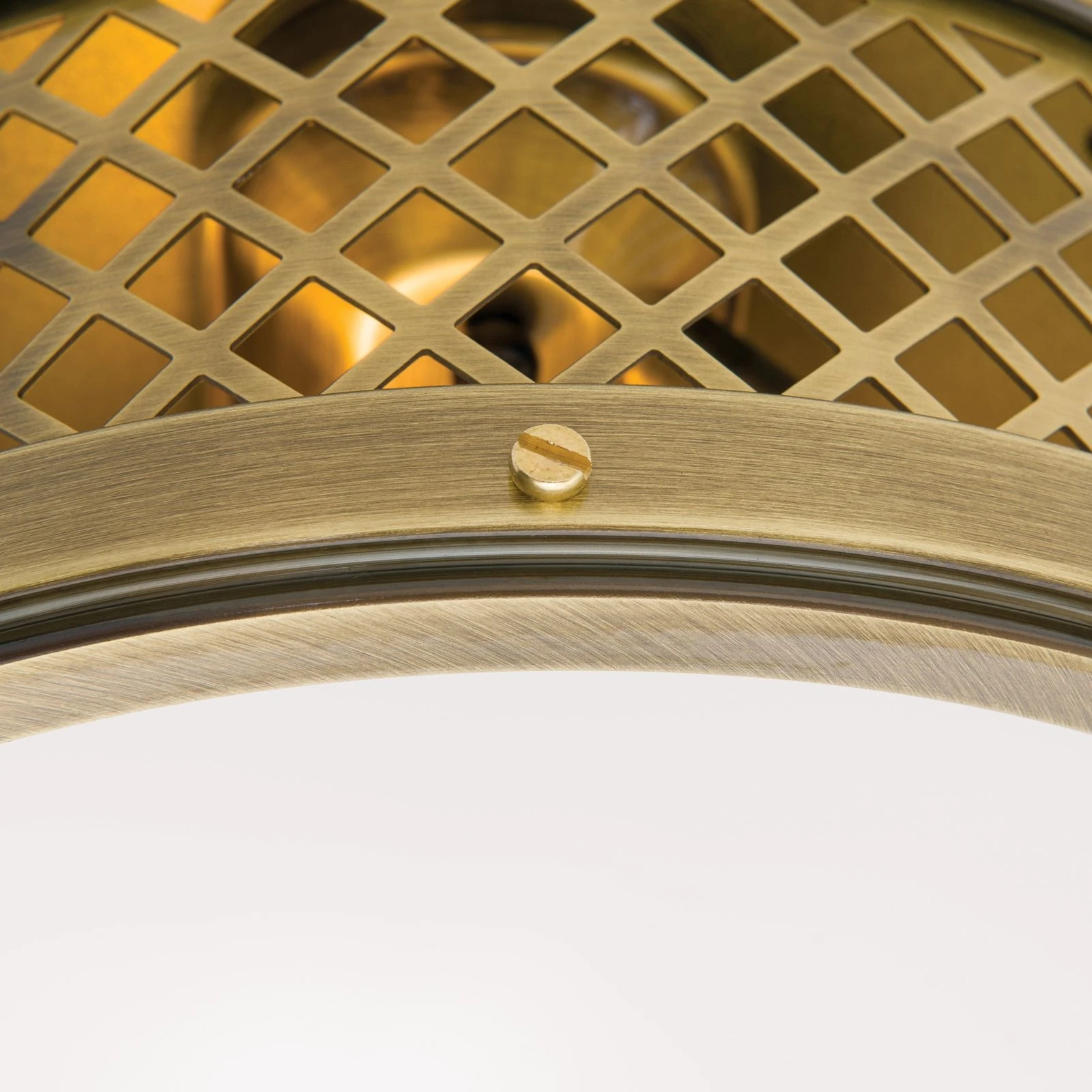 Plitka plafonska lampa ALT WIEN, antik mesing, 25 cm - 5