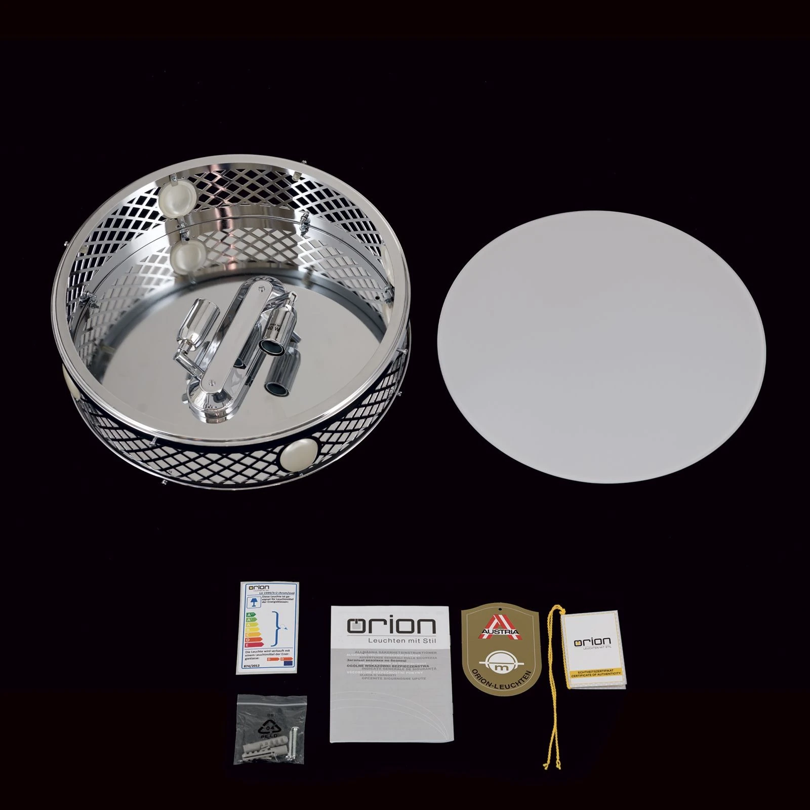 Plafonska lampa ALT WIEN, sjajni nikl, Ø 33 cm - 8