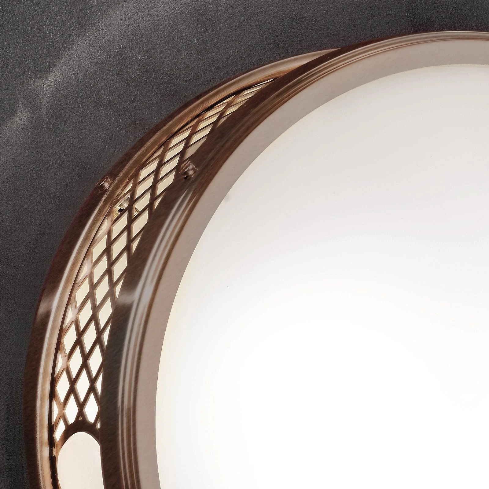 Plitka plafonska lampa ALT WIEN, antik mesing, 33 cm - 2