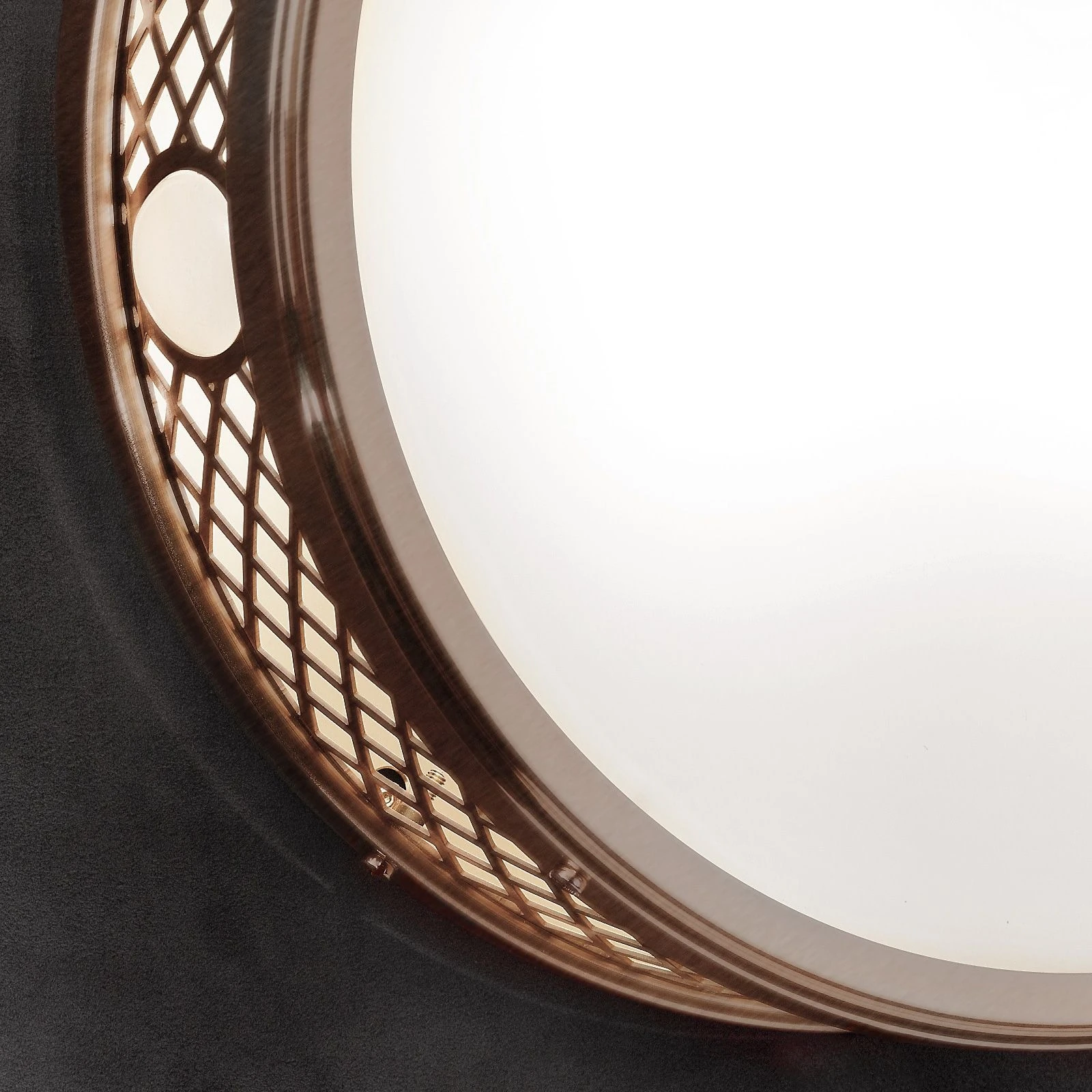 Plitka plafonska lampa ALT WIEN, antik mesing, 33 cm - 3