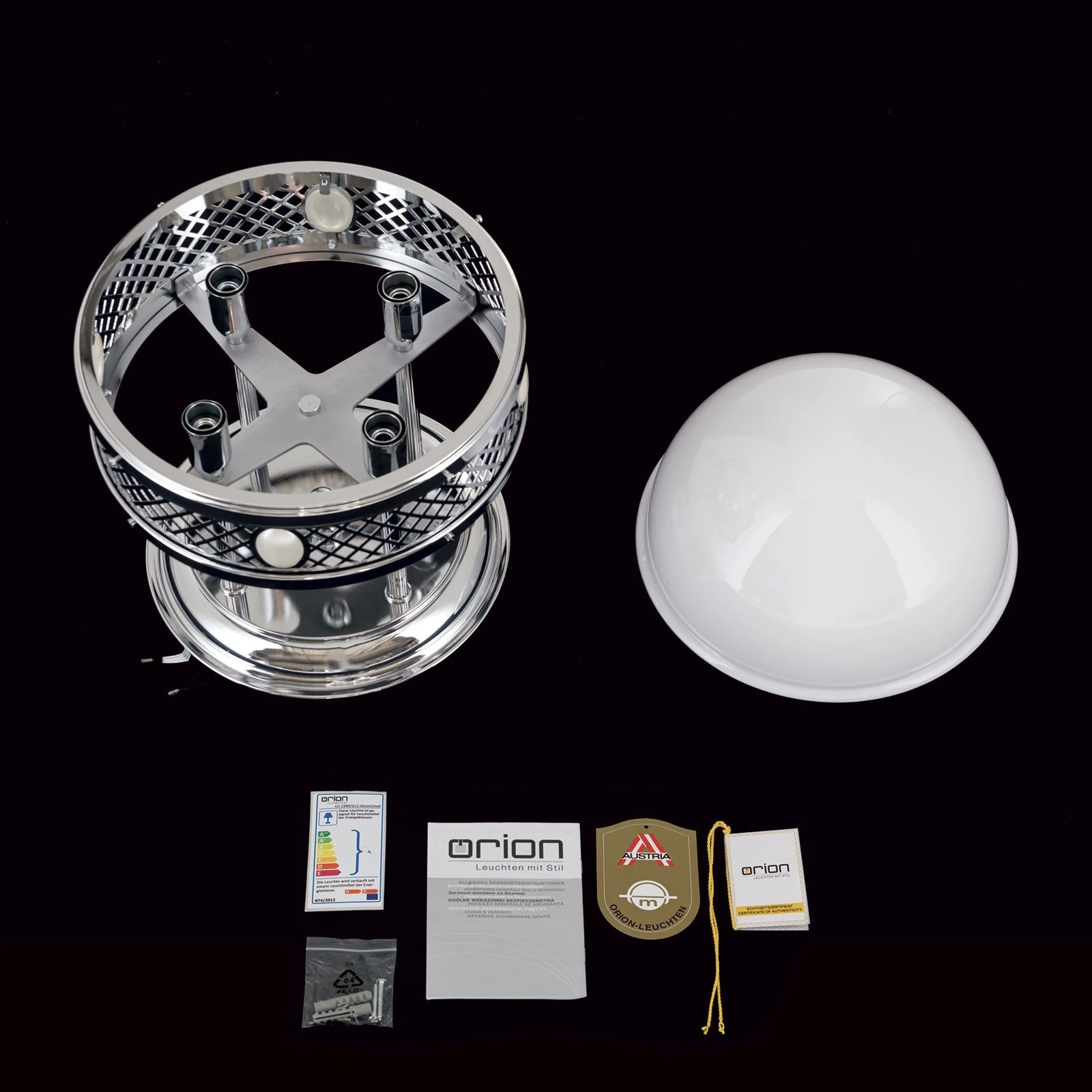 Plafonska lampa ALT WIEN, sjajni nikl, Ø 40 cm - 8