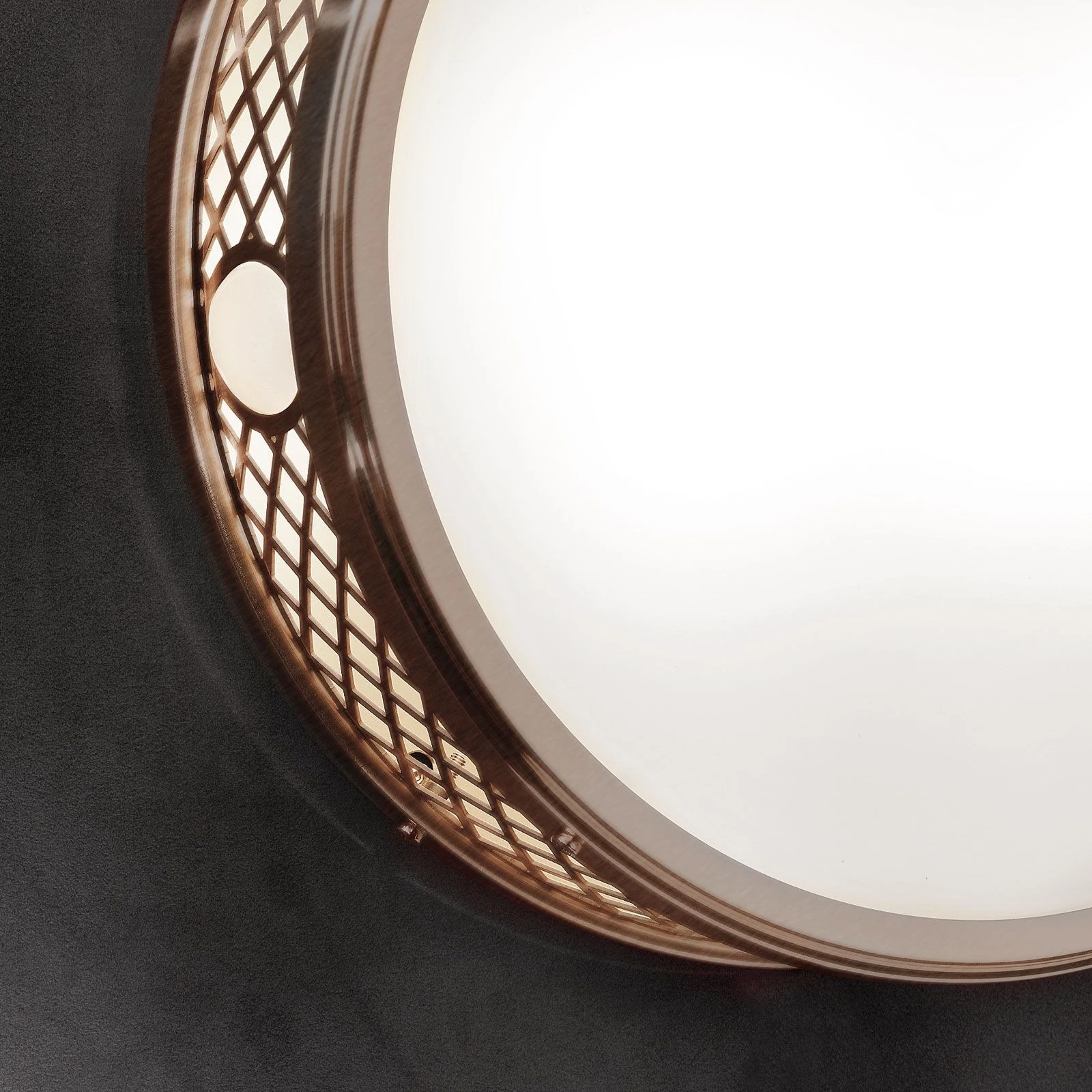 Plitka plafonska lampa ALT WIEN, antik mesing, 40 cm - 4