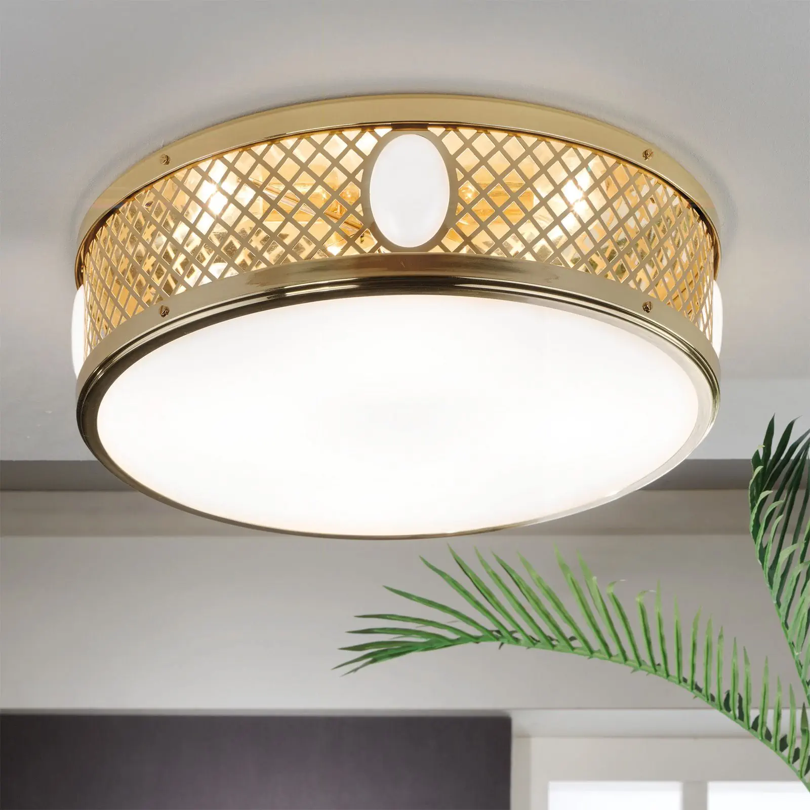 Okrugla plafonska lampa ALT WIEN, sjajni mesing, 53cm