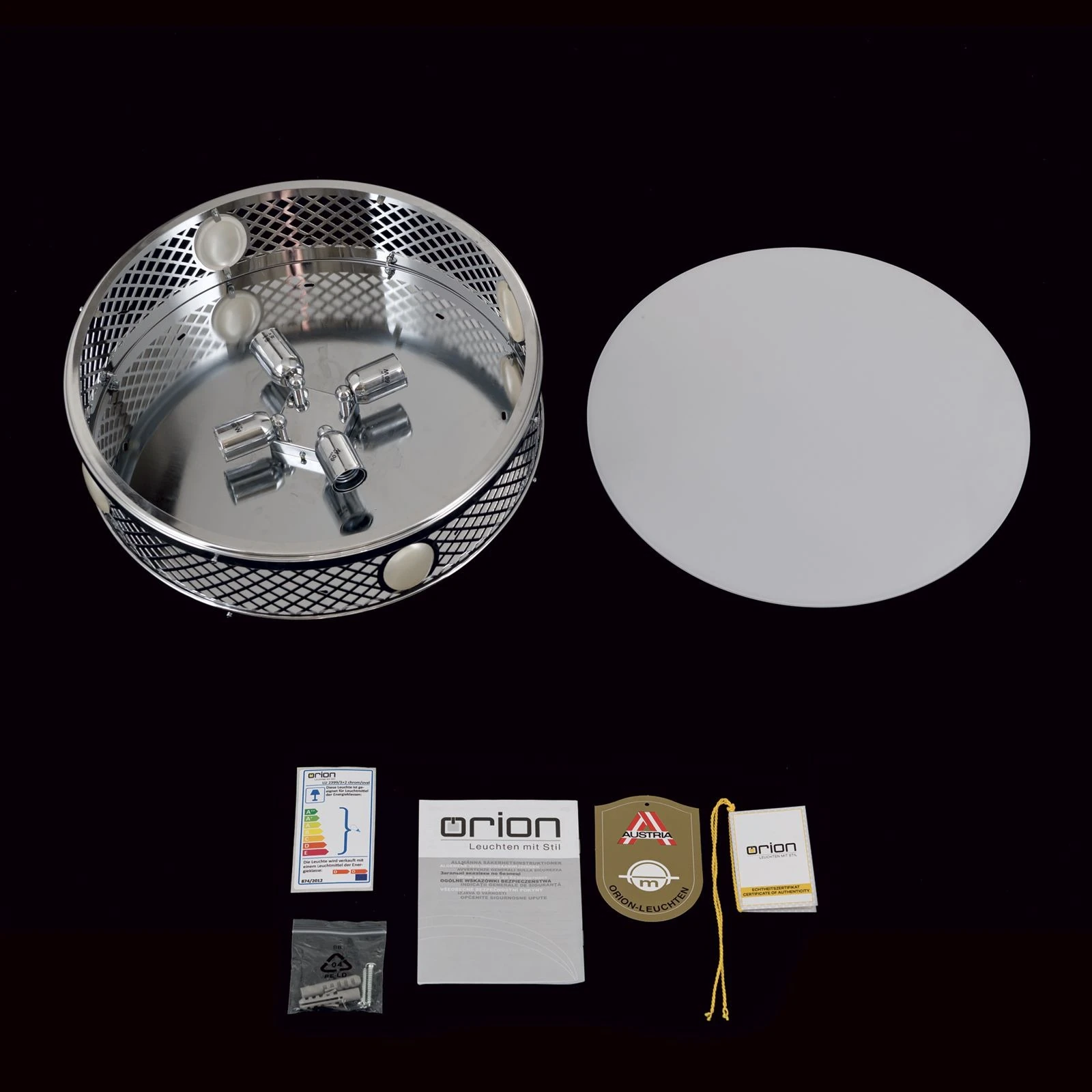 Plafonska lampa ALT WIEN, sjajni nikl, Ø 53 cm - 8