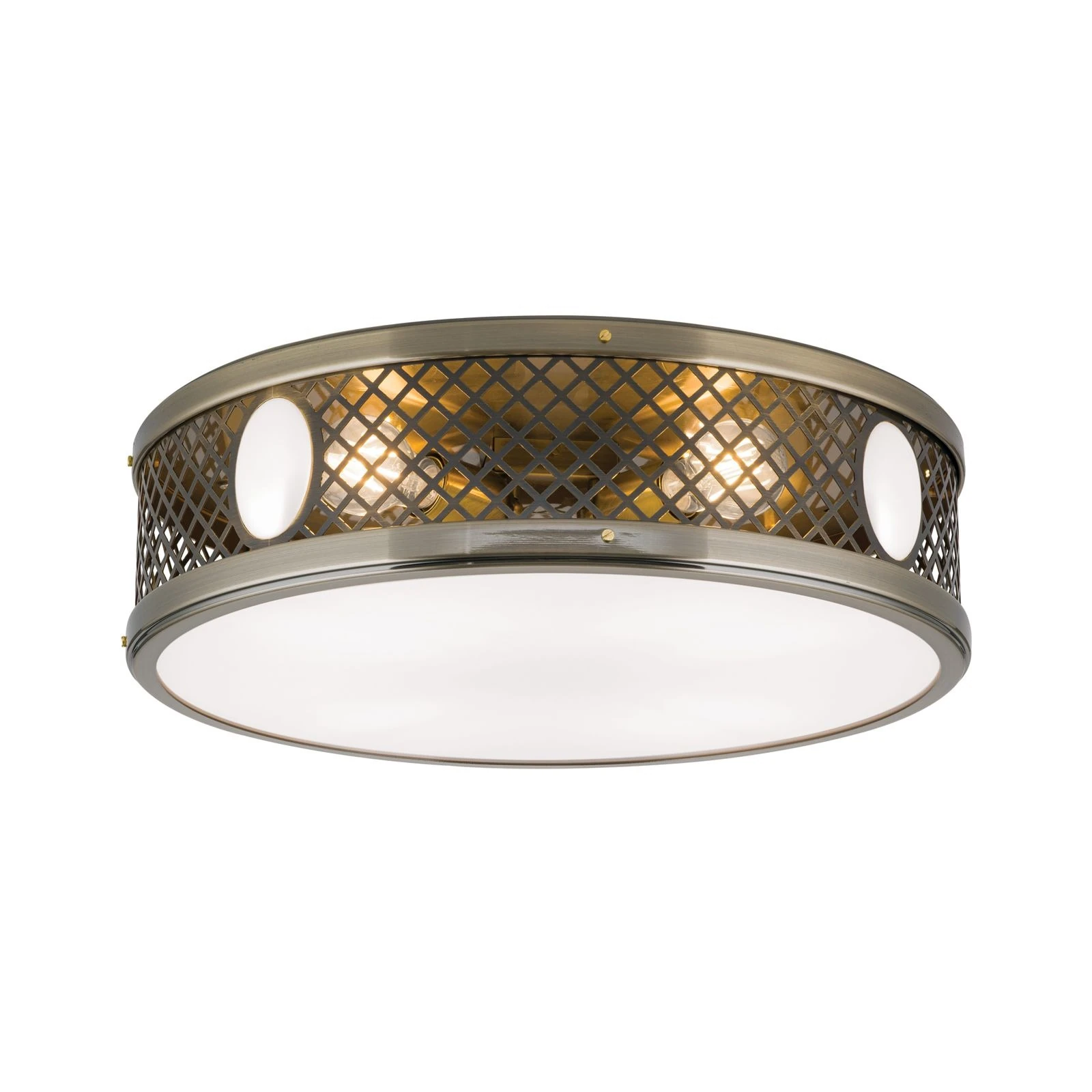 Plitka plafonska lampa ALT WIEN, antik mesing, 53 cm - 4