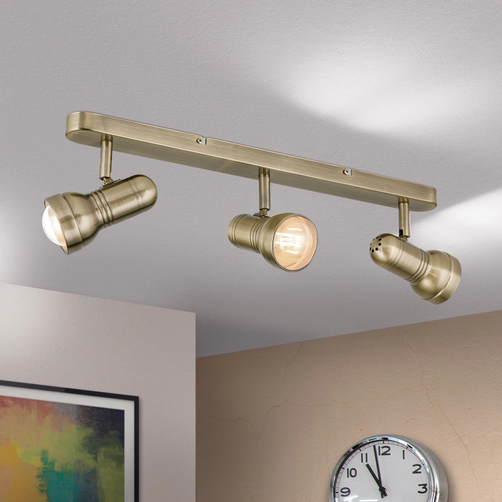 Spot lampa WILHELM, 3 glave, antik mesing - 1