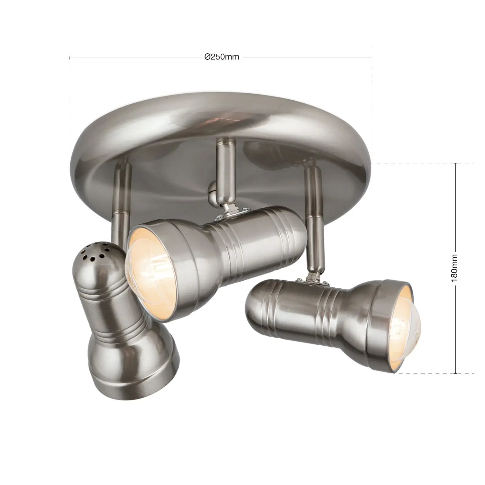 Spot Lampa WILHELM, 3 izvora svetla, satinisana, okrugla - 7