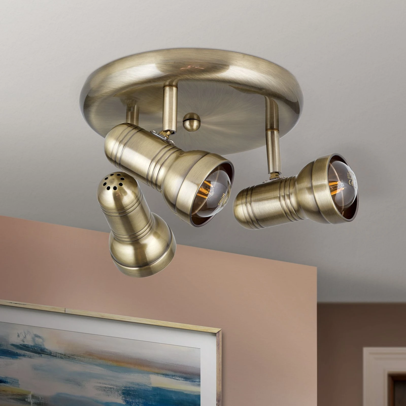 Spot lampa WILHELM, 3 izvora svetla, patina - 3