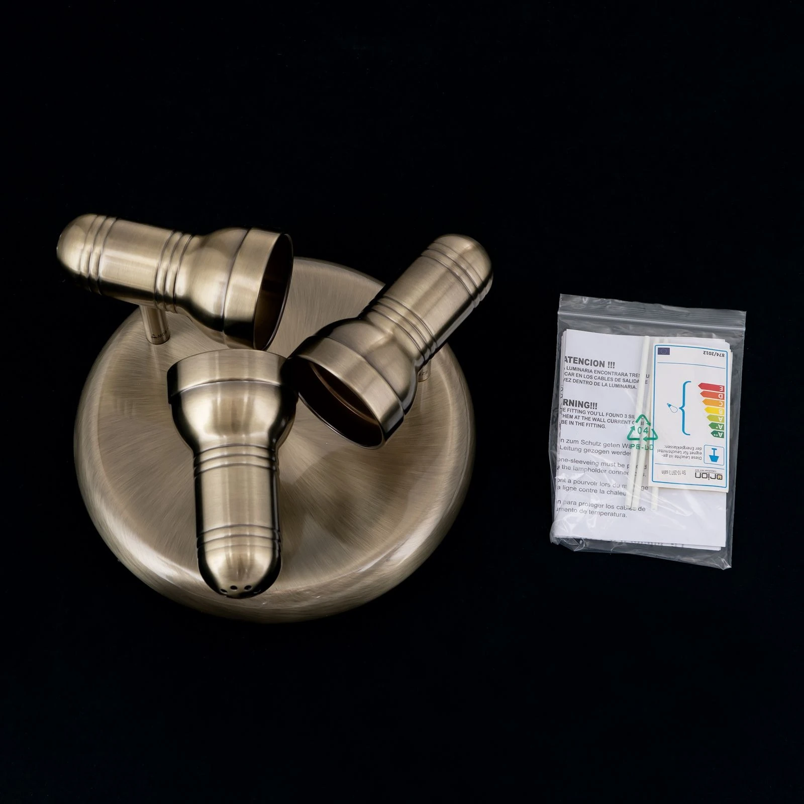 Spot lampa WILHELM, 3 izvora svetla, patina - 8